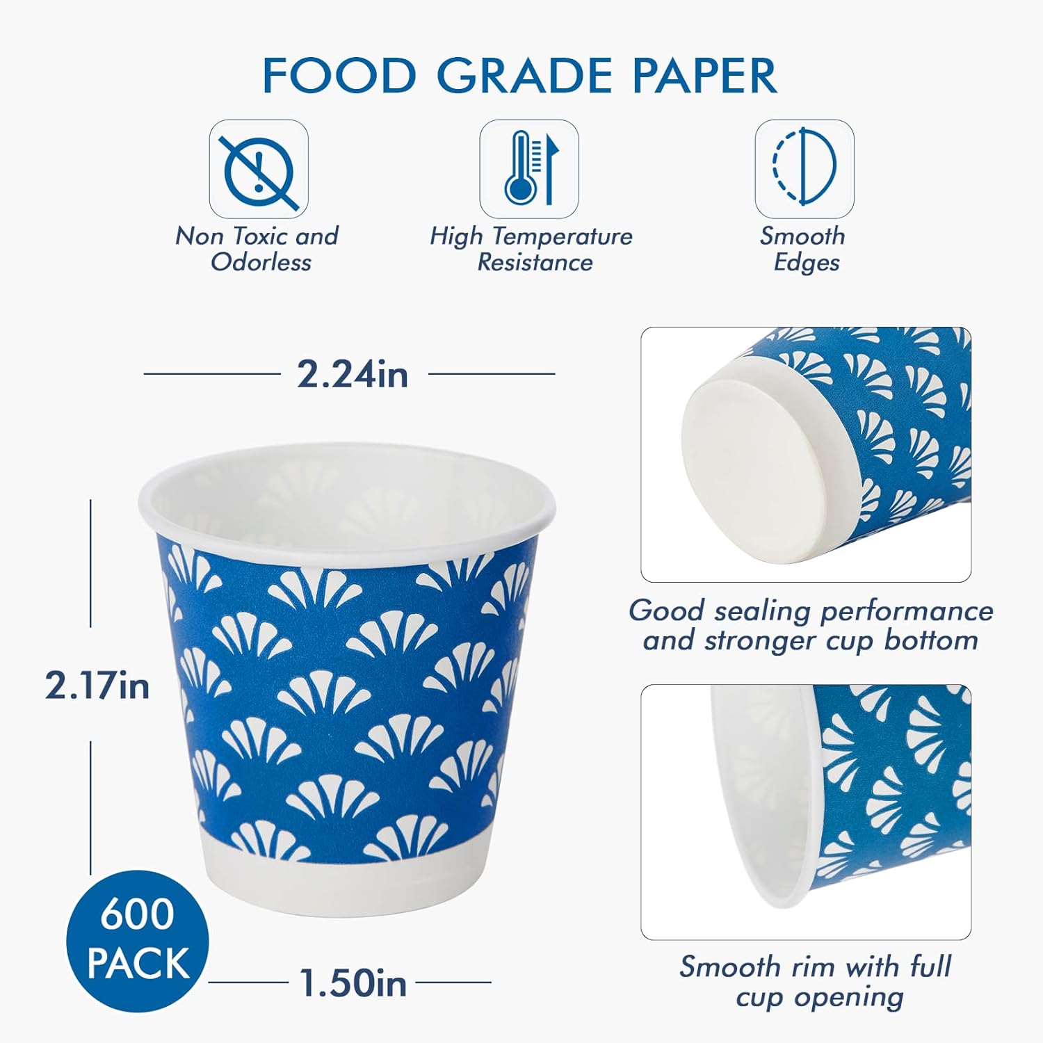 JollyPack 600 Pack 3 oz Disposable Paper Cups