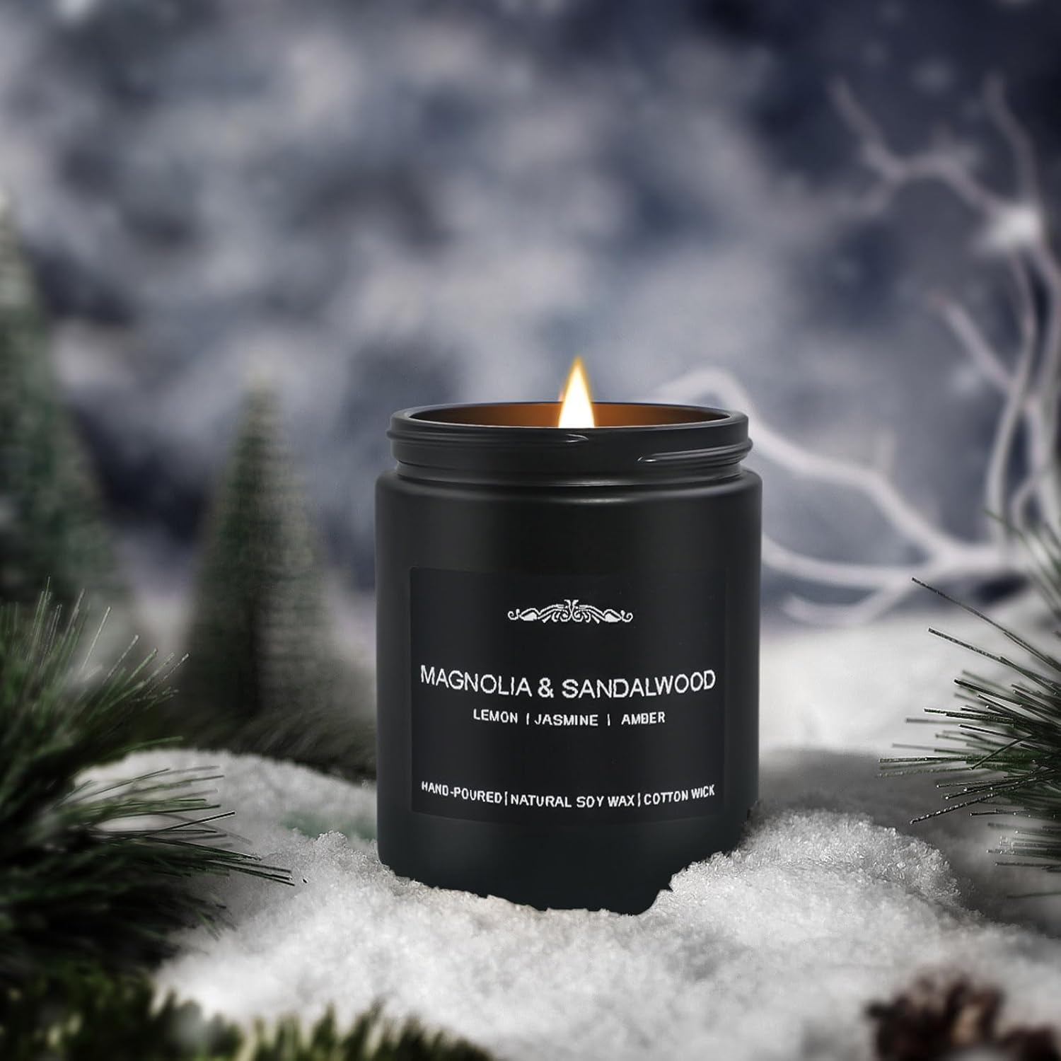 Feibao Men Scented Candle Set - 4 Pack Black Jar Candles