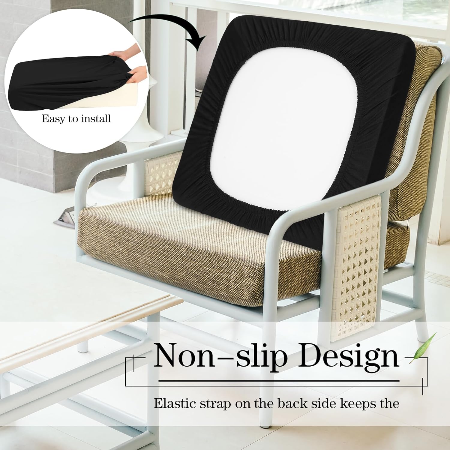 Newwiee 8Pcs Stretchy Outdoor Cushion Covers for Patio Furniture