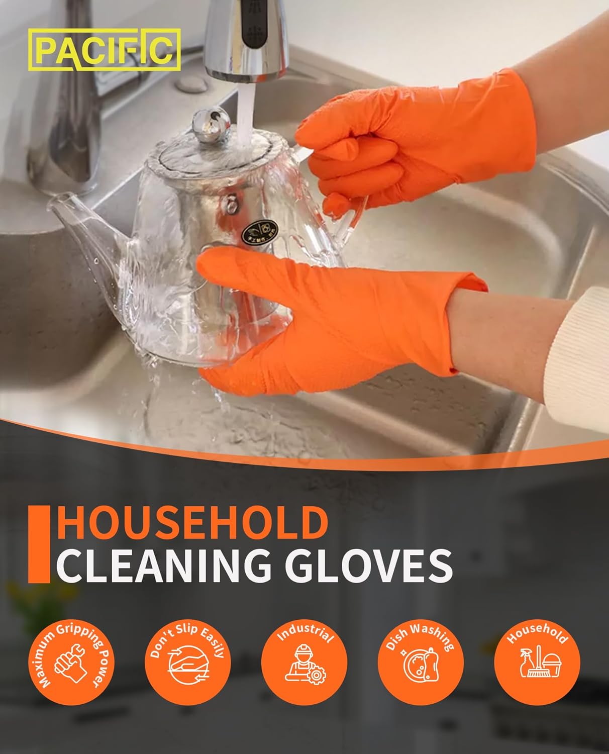 PACIFIC PPE Strength Nitrile Gloves 8 Mil Diamond Texture