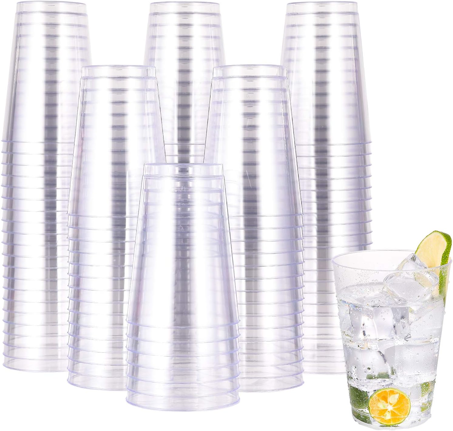 JOLLY CHEF 12 oz Clear Plastic Cups 100 Pack