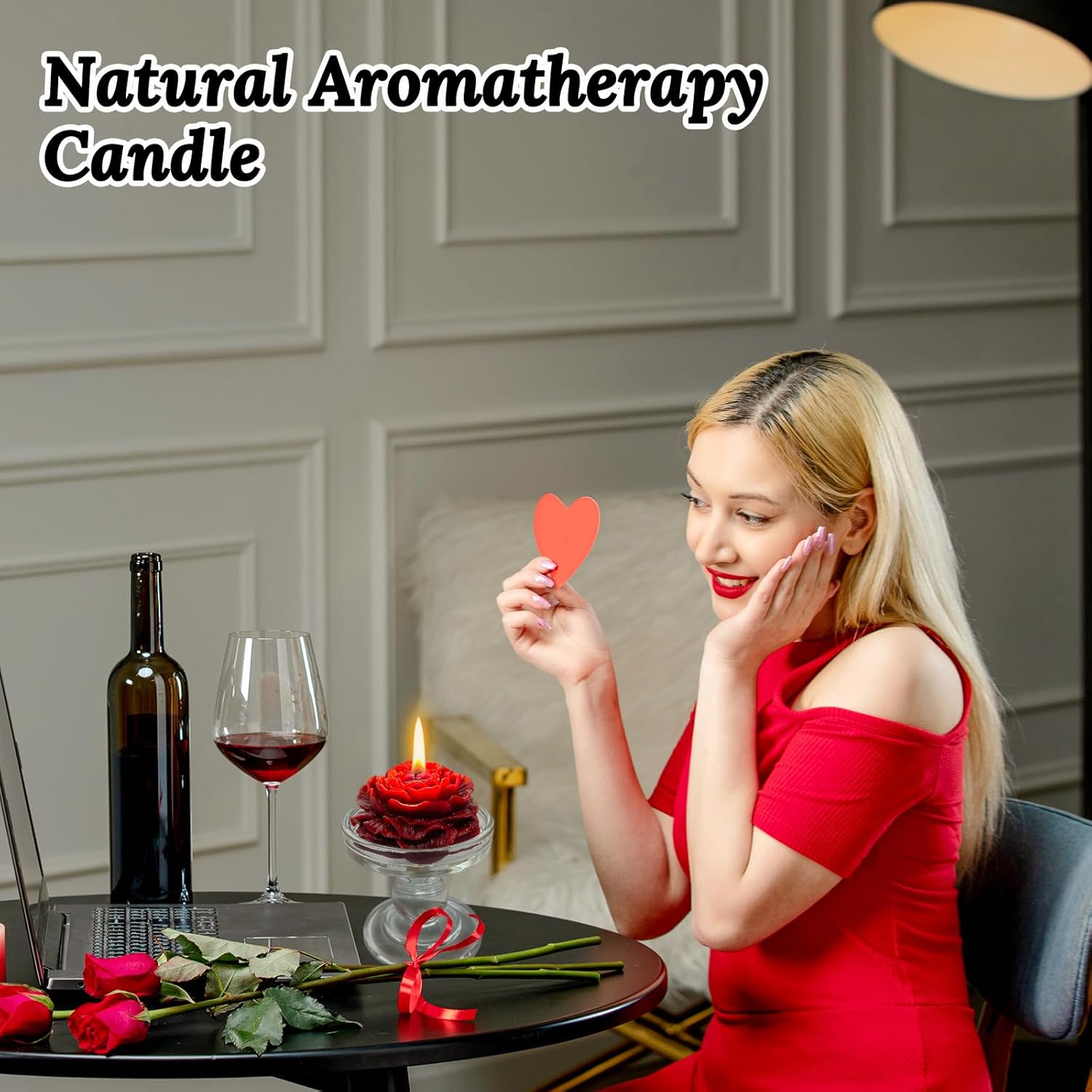 Burgundy Peony Scented Candles for Women Friends Colleagues