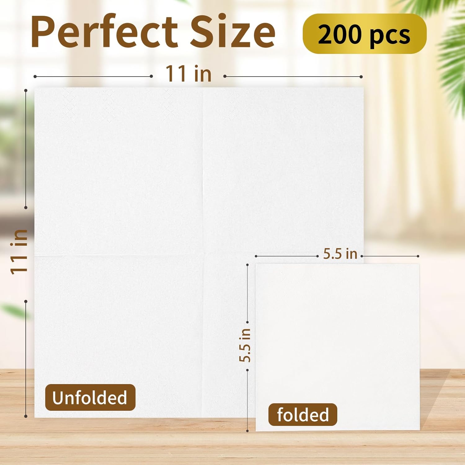 JOWLOT 200 Count 2-Ply White Cocktail Napkins