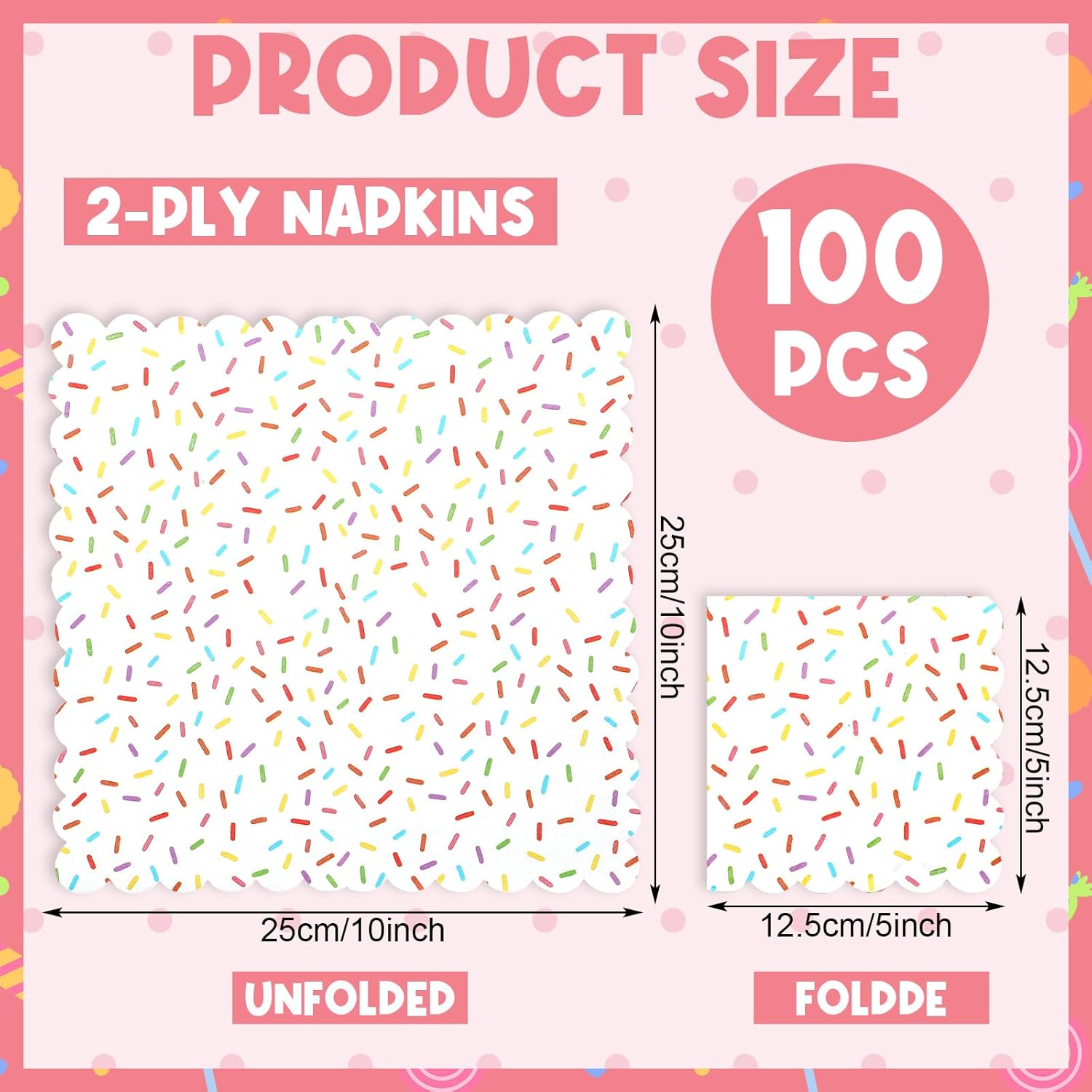 Crtiin 100 Pcs Scalloped Donut Napkins Party Supplies White