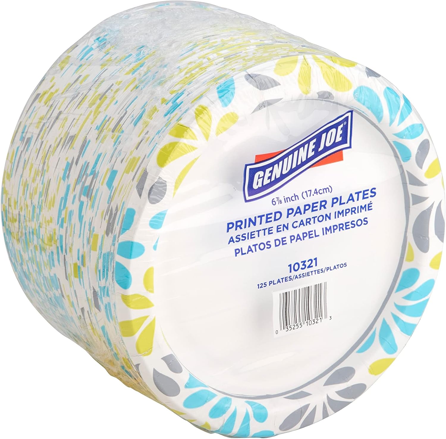 Genuine Joe Printed Paper Plates 7 Inches Pack of 125