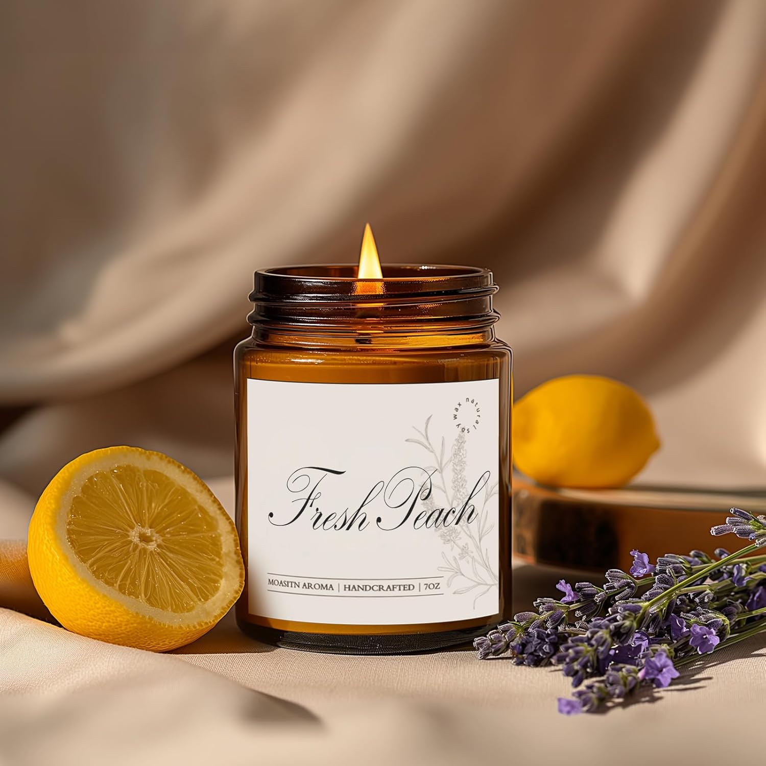 MOASITN Fresh Peach Aromatherapy Candle 7oz