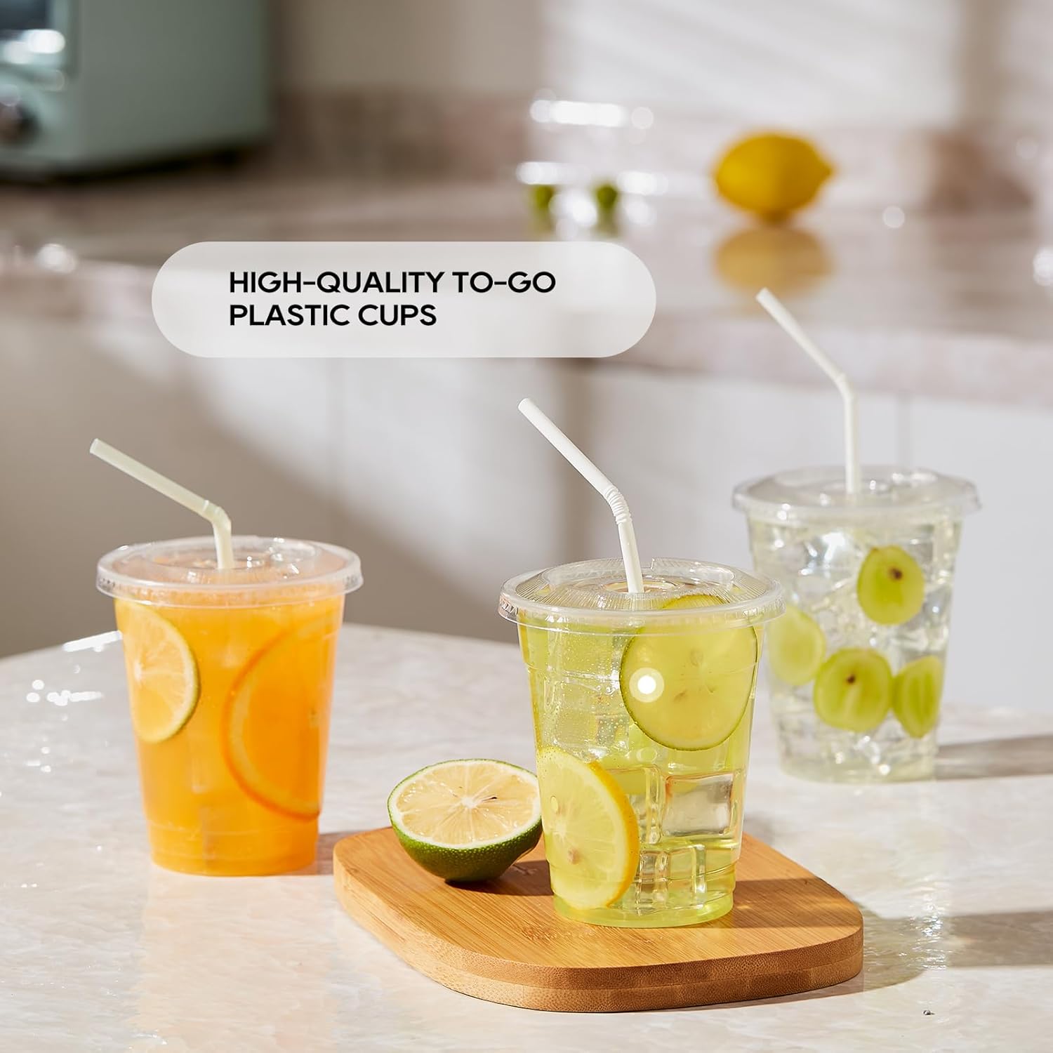 100 Pack 12 OZ Clear Plastic Cups for Parties