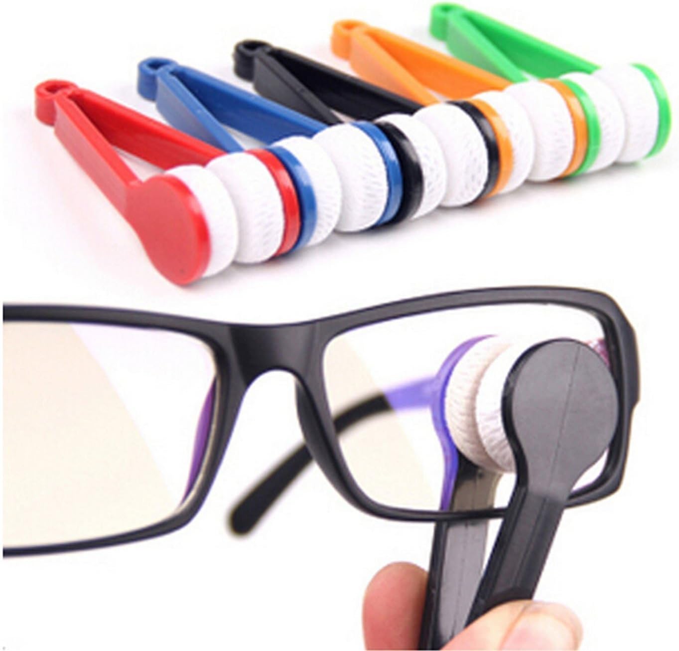 5 Pcs Mini Microfiber Glasses Cleaner with Brush and Clip