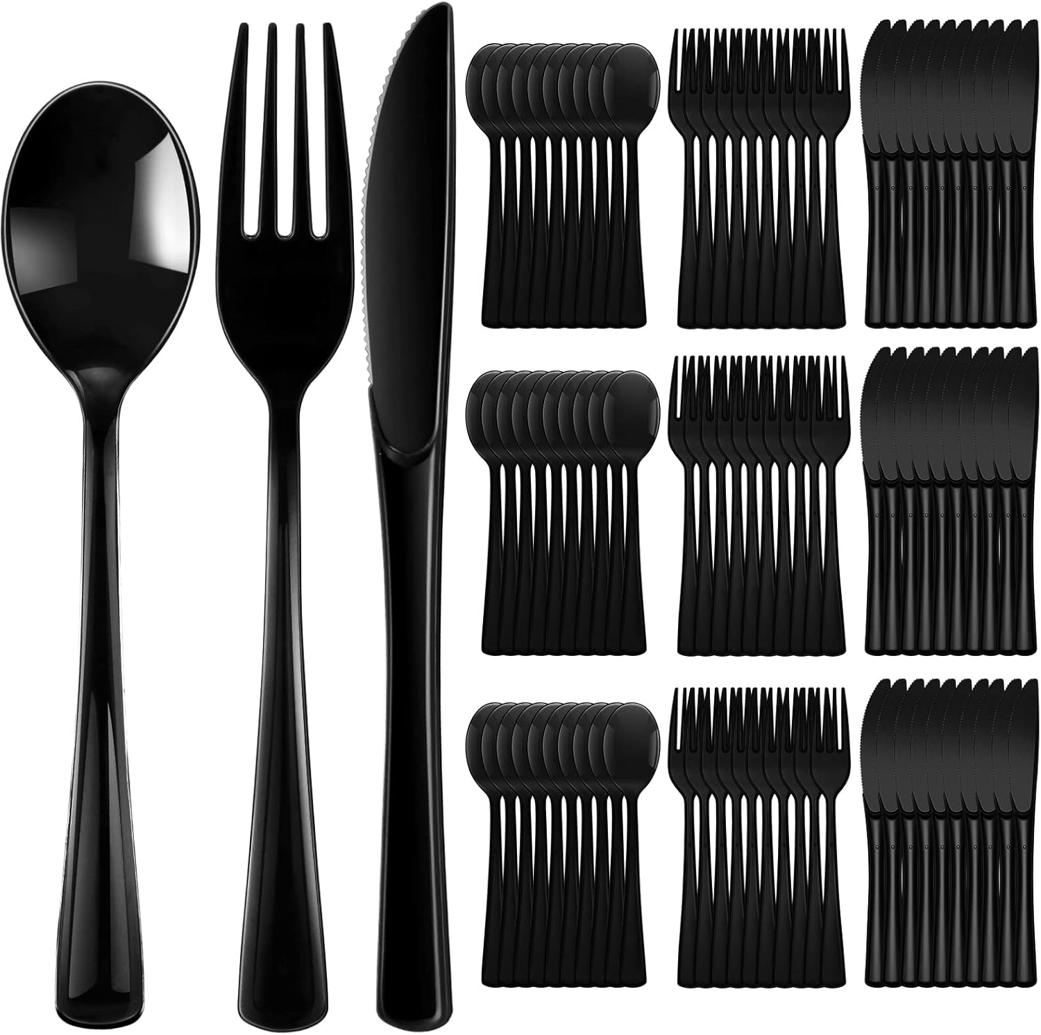 Minatee 150 Pieces Heavy Duty Plastic Cutlery Set