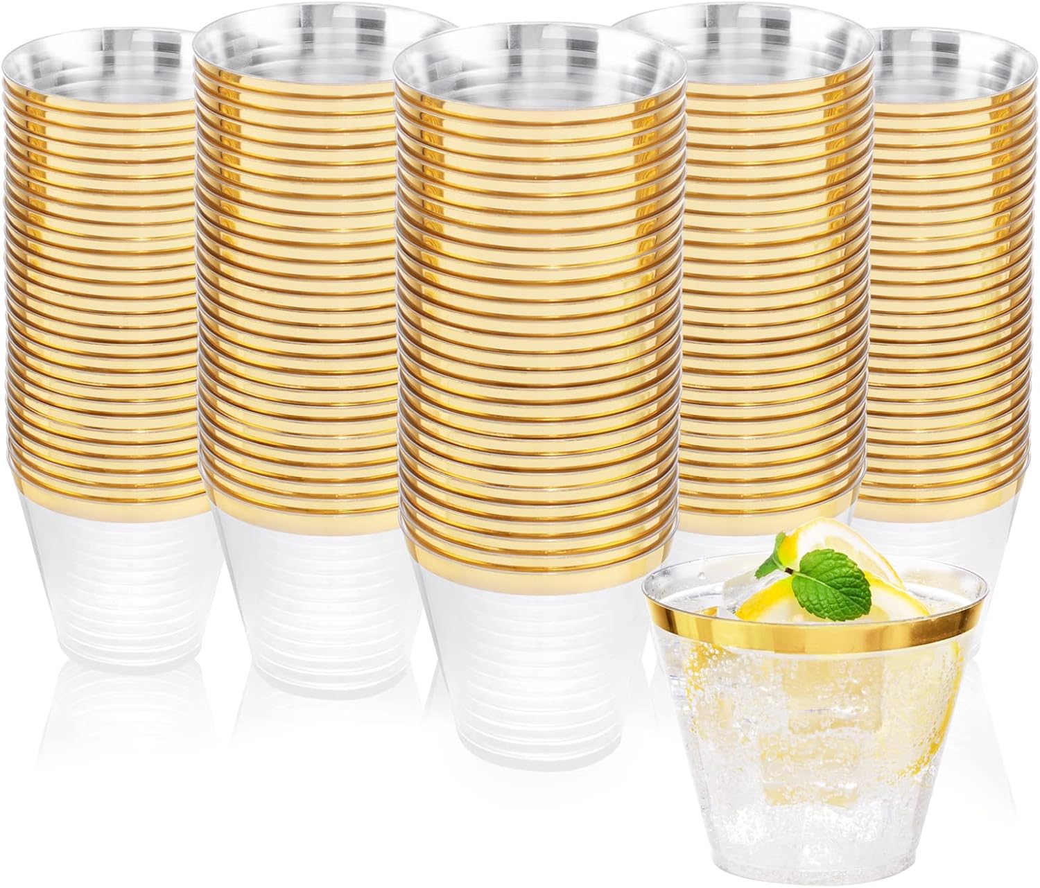 Ciaell 300PCS Gold Plastic Cups for Party and Wedding