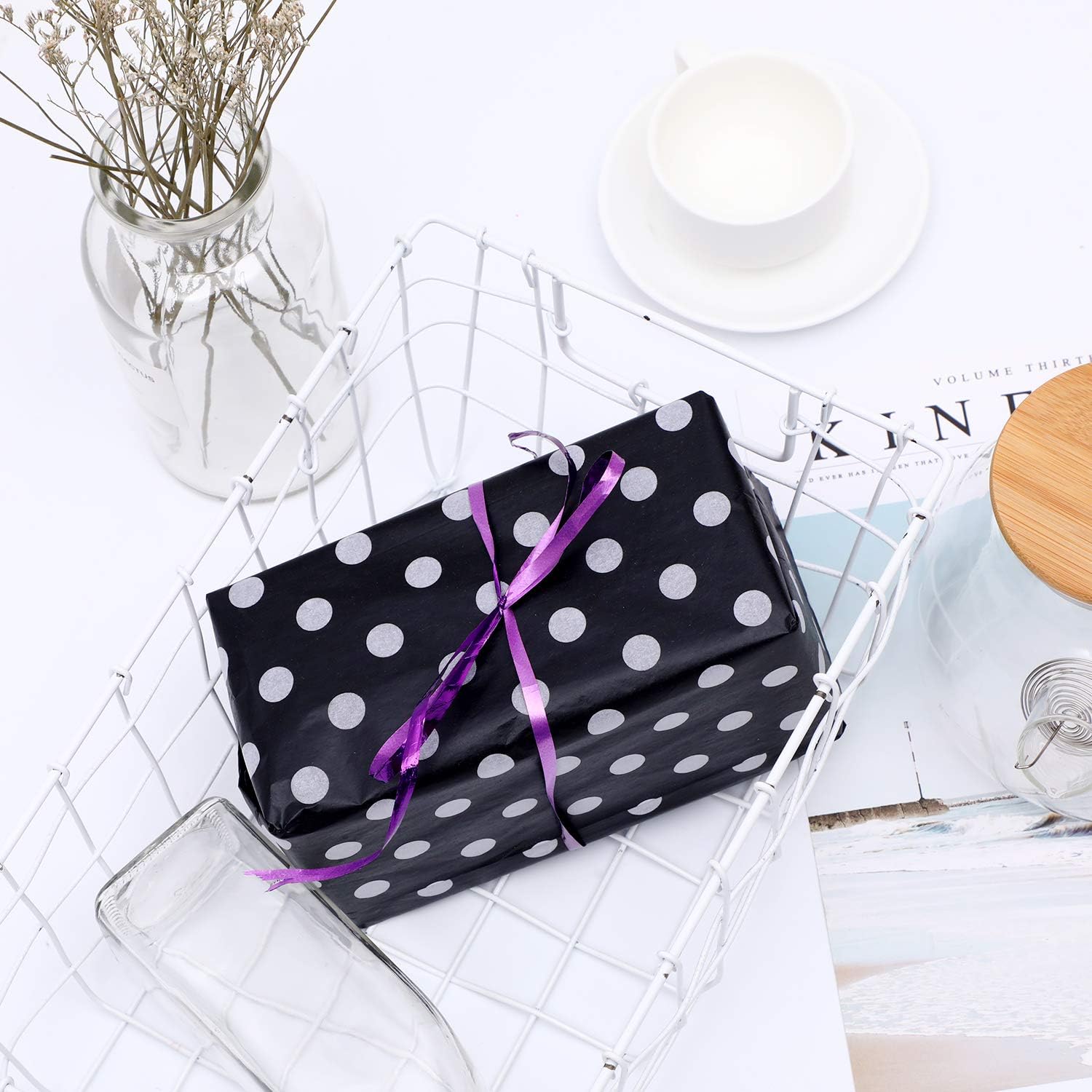 Shappy 30 Sheet Gold Dot Tissue Wrapping Paper