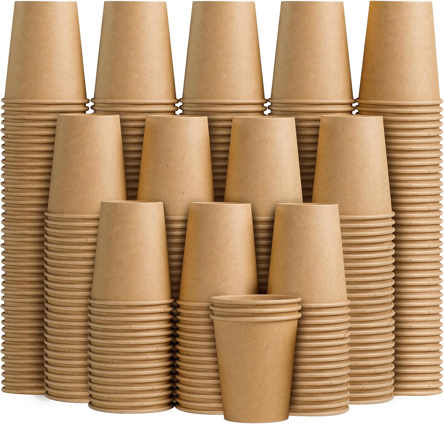 180 Pack 8 oz Brown Kraft Paper Cups for Hot Cold Beverages