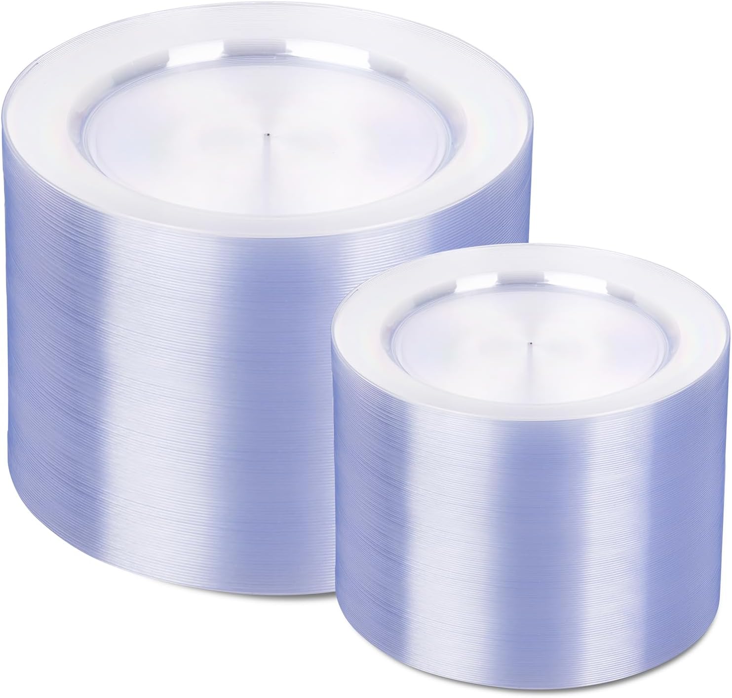 FLOWERCAT 200PCS Clear Plastic Plates for Parties