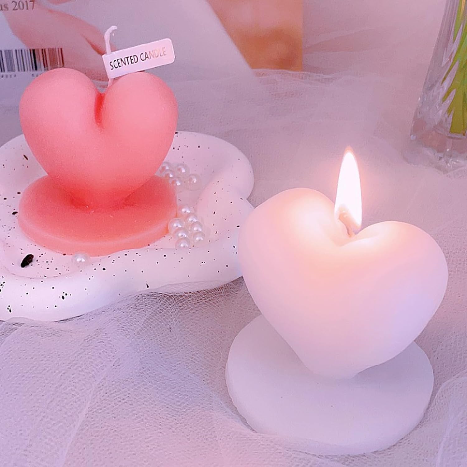 Heart Shape Scented Candle for Romantic Love and Stress Relief