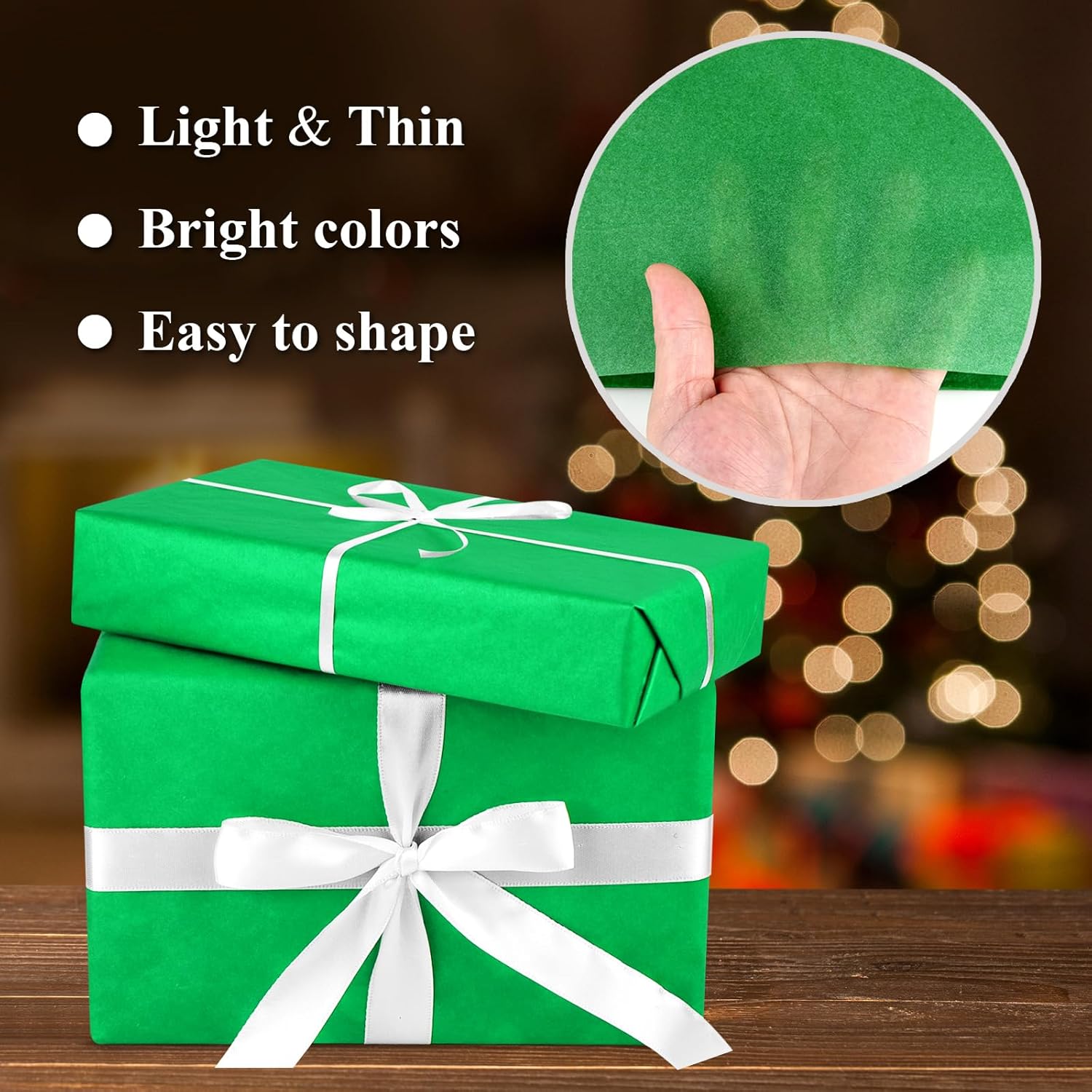 Bouiexye 120 Sheet Green Tissue Paper for Wrapping and Crafting