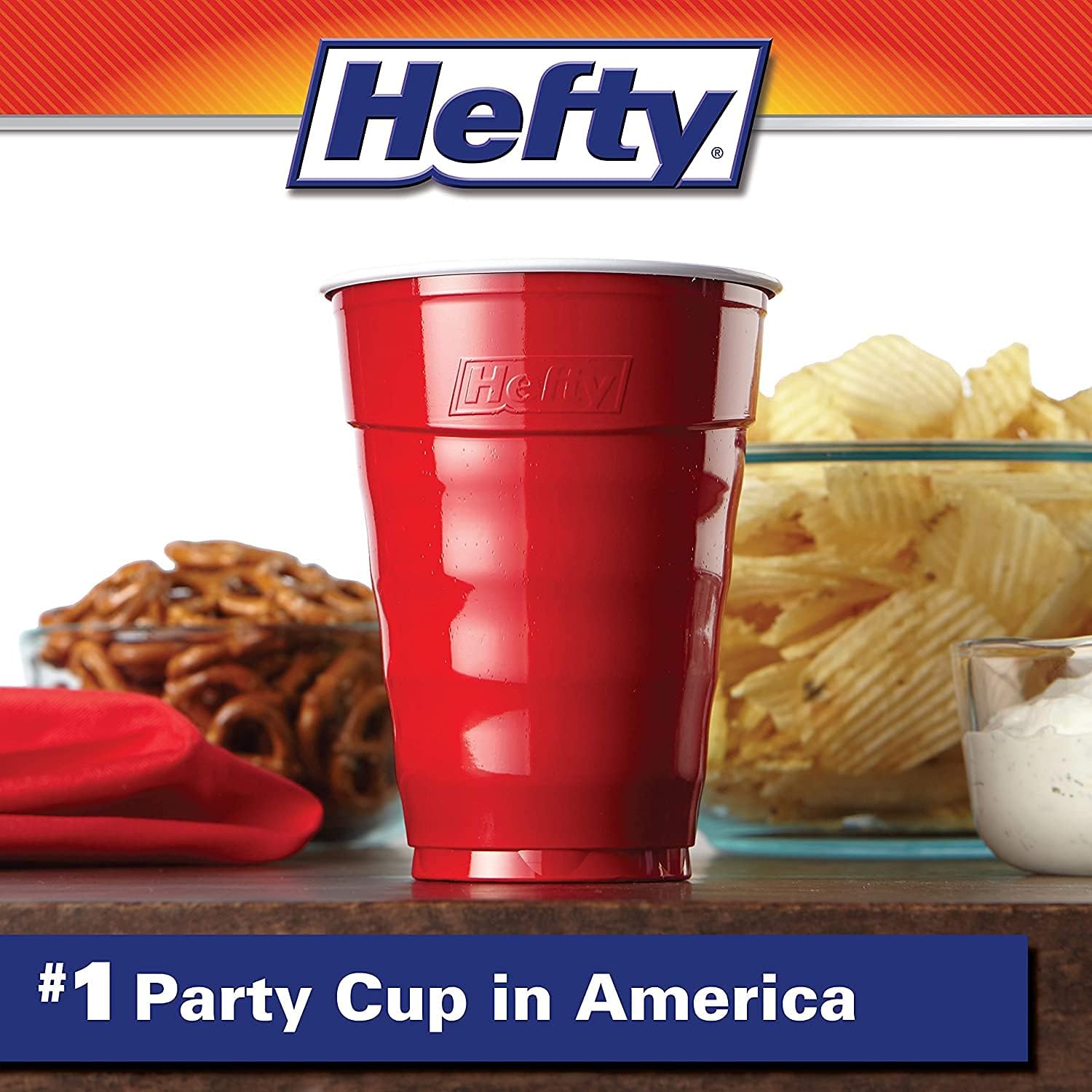Hefty Party On Disposable Plastic Cups Red 18 Ounce 150 Total
