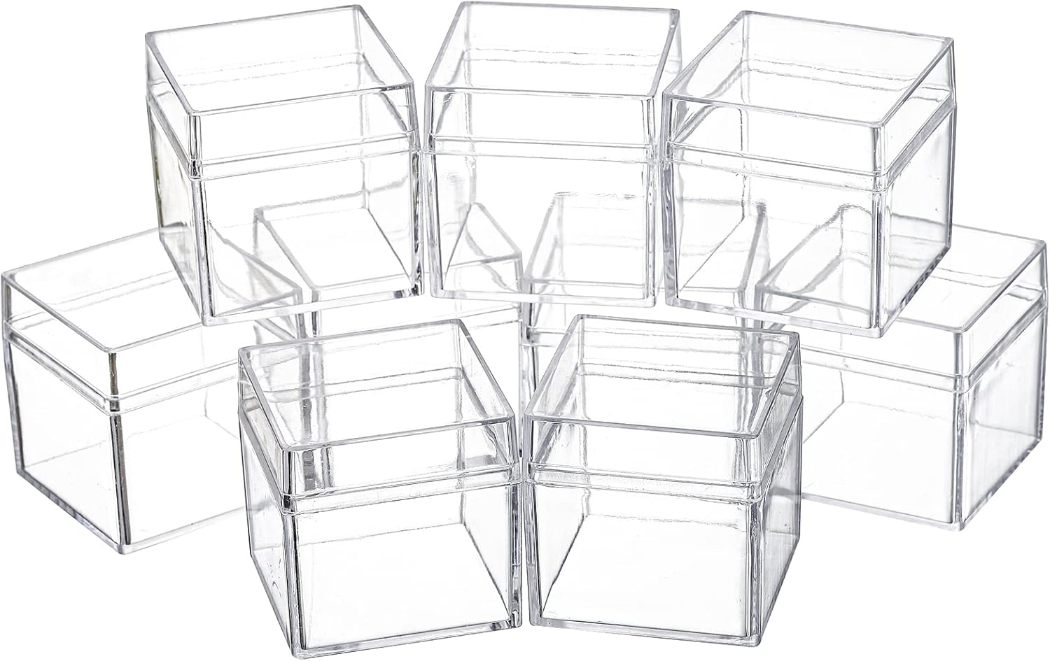 Okllen 36 Pack Acrylic Square Gift Boxes with Lids 2x2x2 Inches