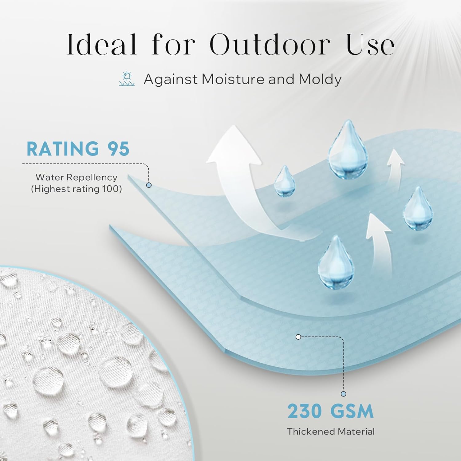 Phantoscope Waterproof Outdoor Pillow Inserts - Pack of 4 18x18 Inch