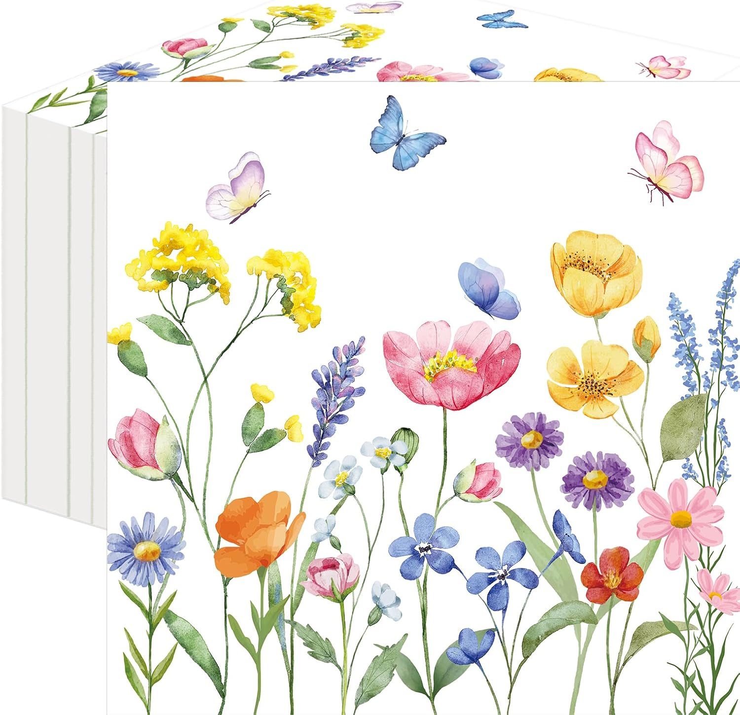 50 Count Wild Flowers Decorative Napkins for Parties