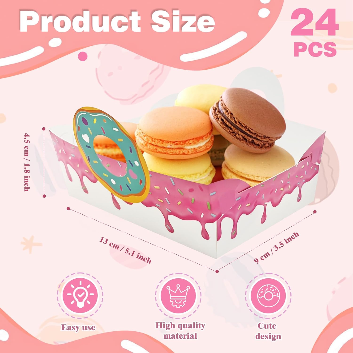 Donut Shaped Paper Snack Bowls 24pcs Birthday Party Decor