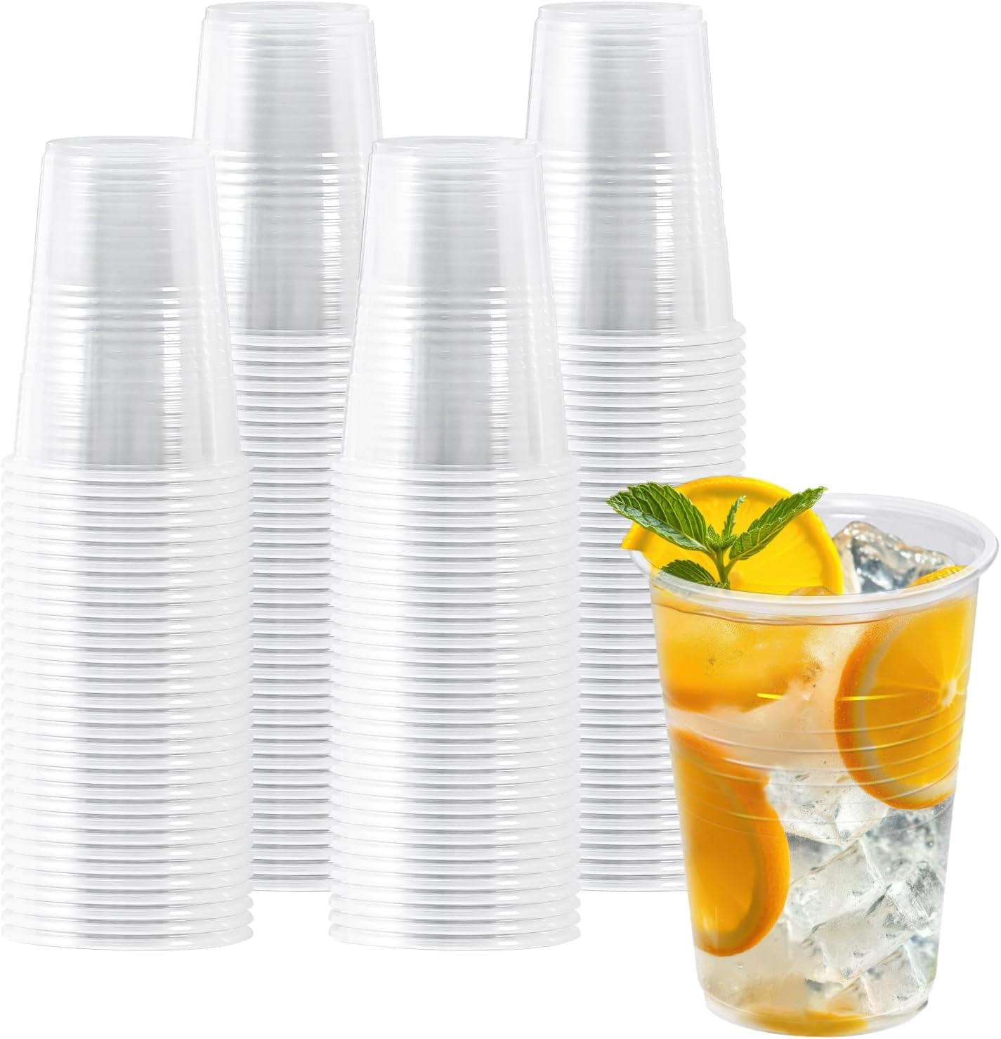 200 Pack 9 oz Clear Plastic Cups for Party Events