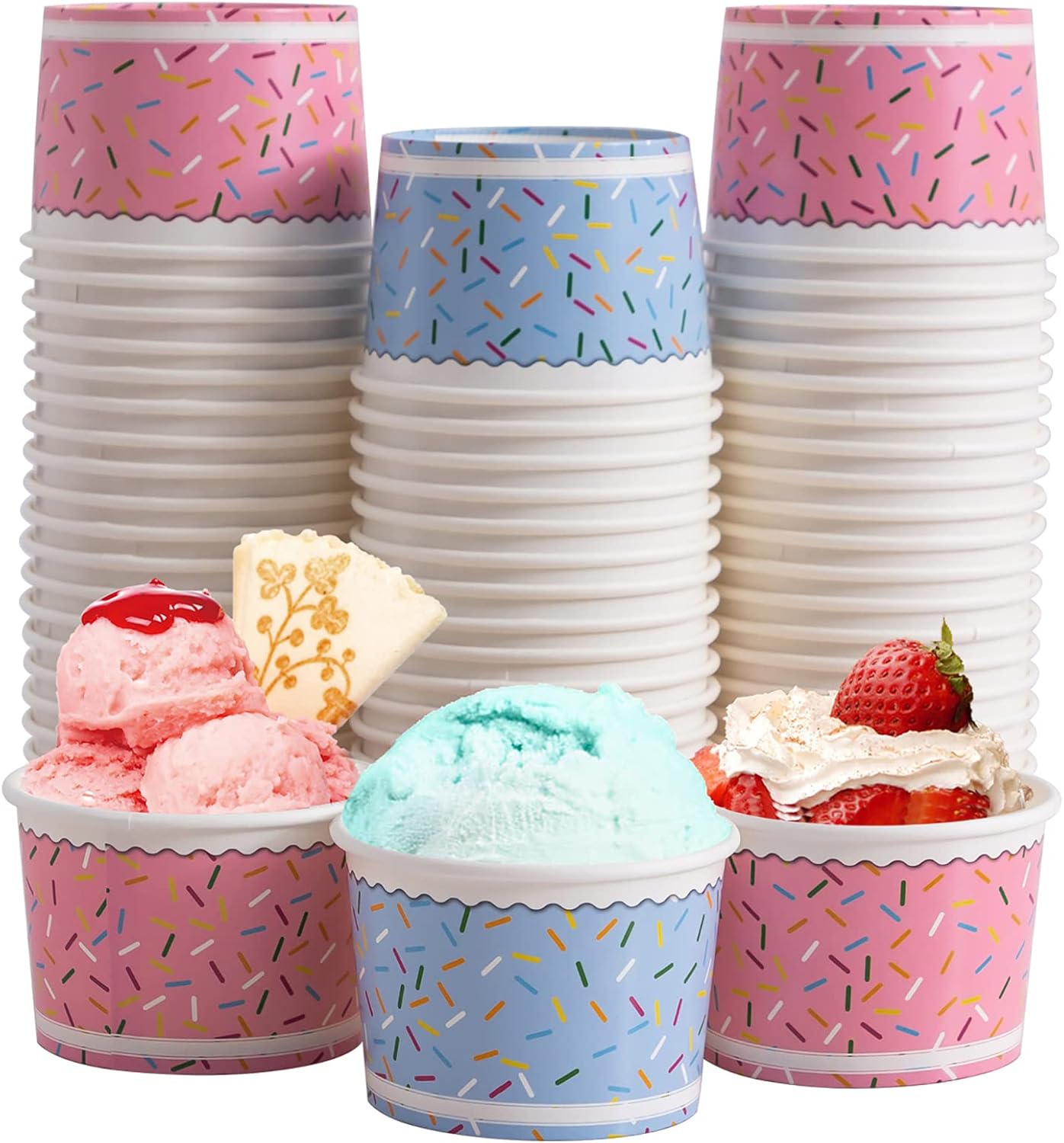 Lamosi Ice Cream Bowls - 100 Count 11 Oz Disposable