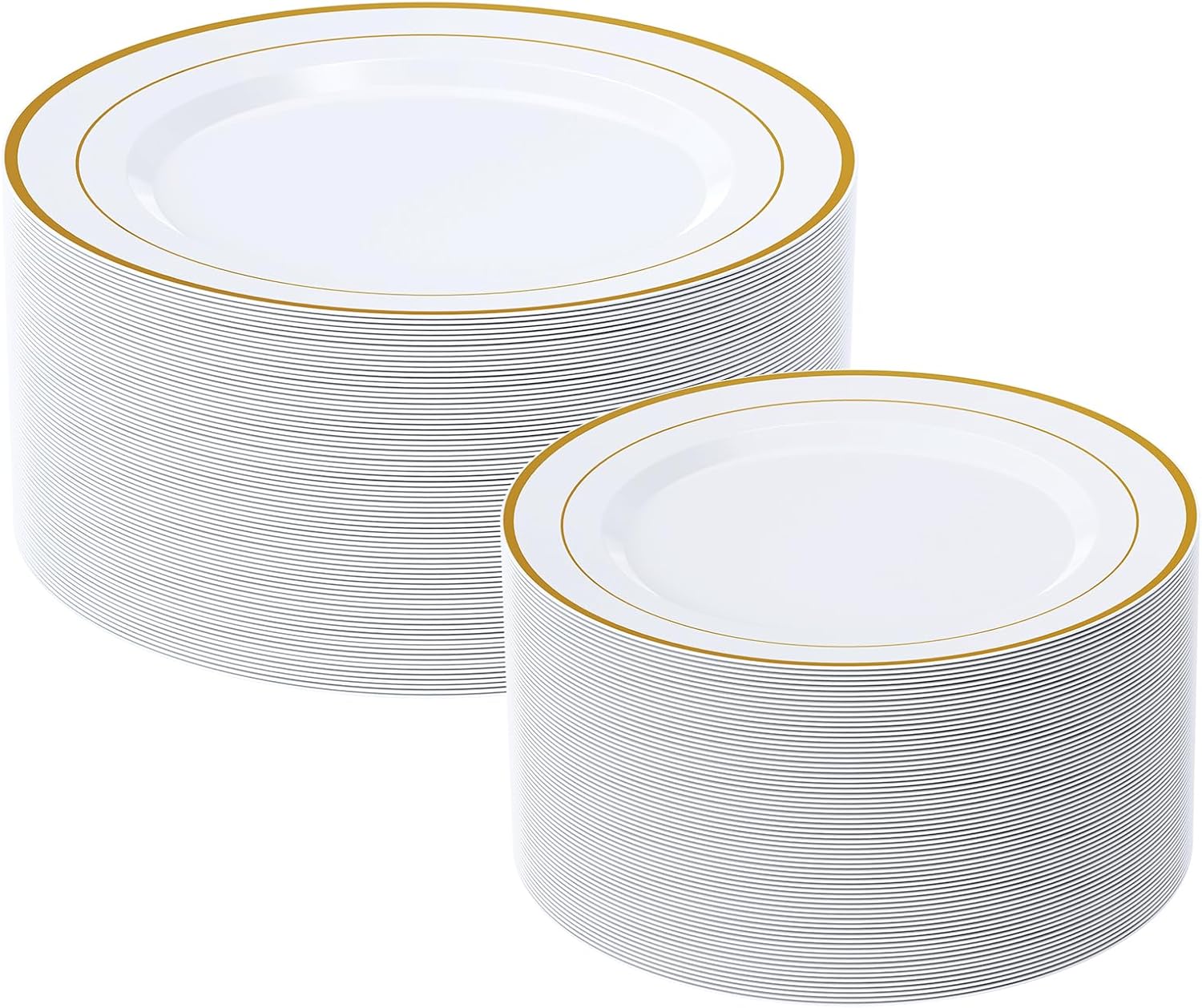 FOCUSLINE Gold Plastic Plates Set of 60