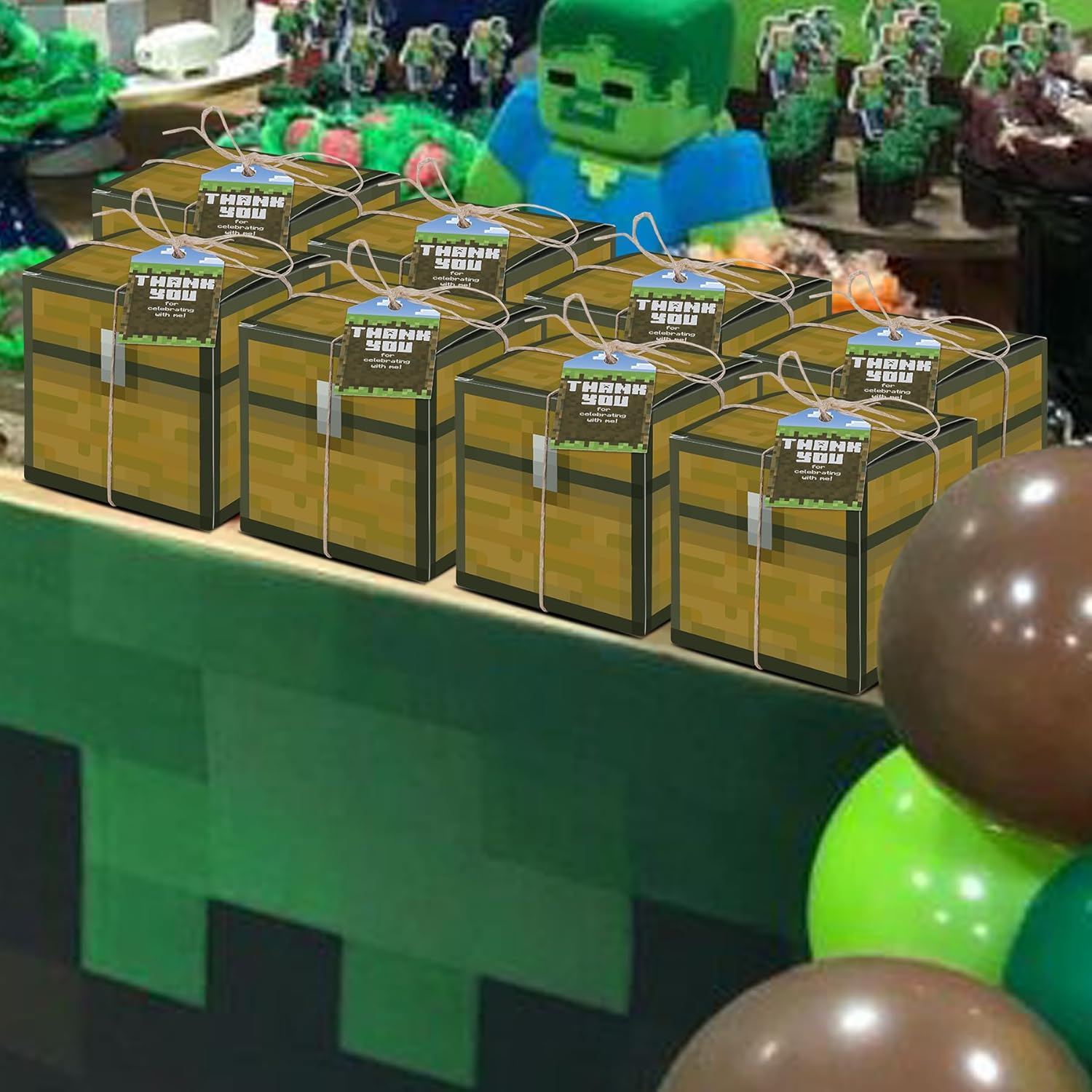HOMEZZO Pixel Game Party Favor Boxes Set of 16