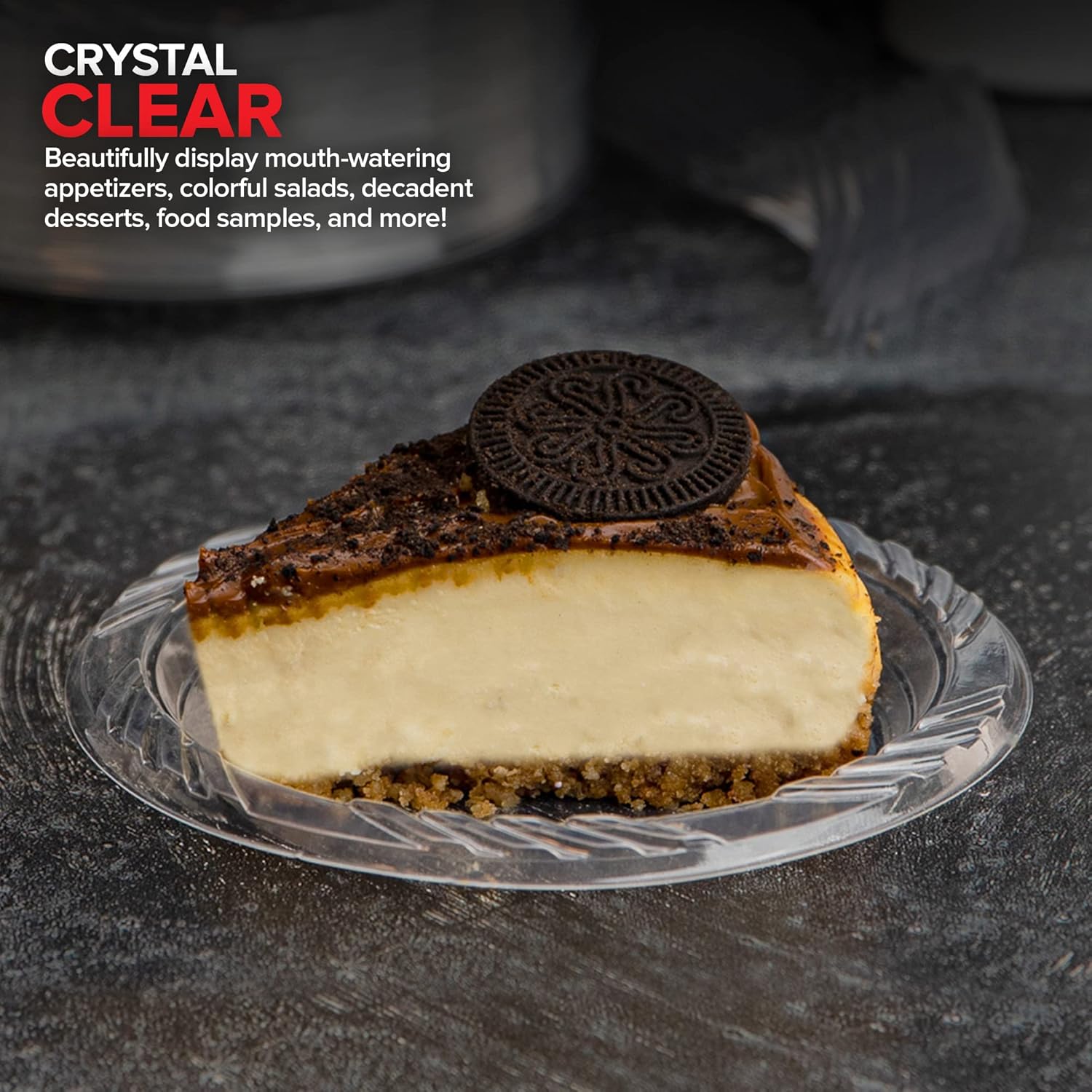 6-inch Clear Plastic Dessert Plates 120 Pack