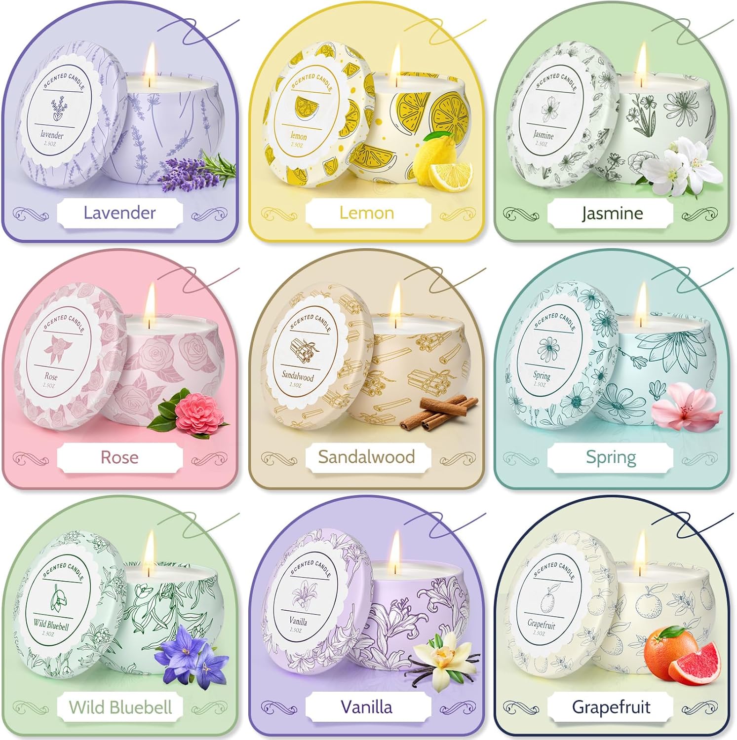 WarmEmbrace Scented Candle Set of 9