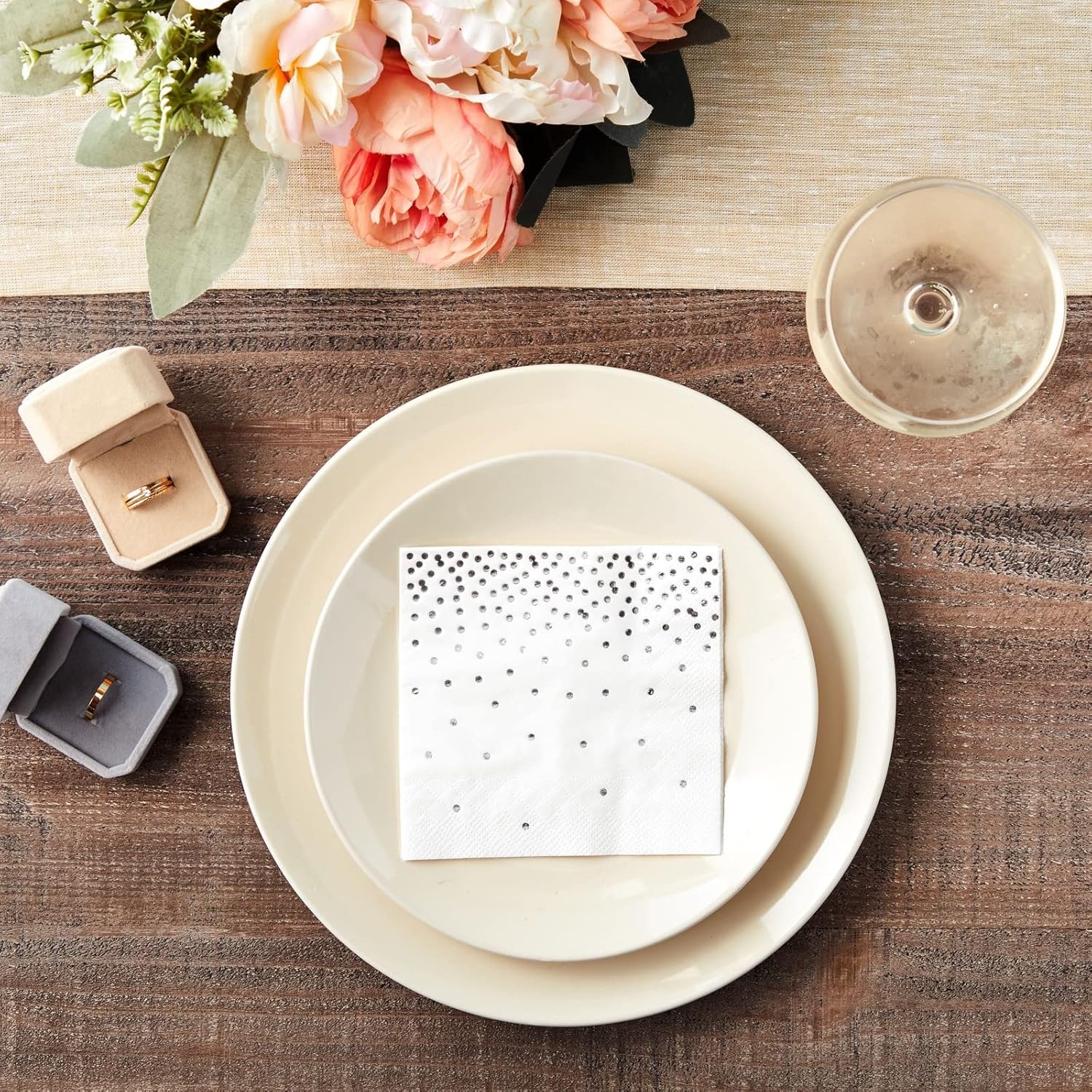 Juvale 100 Pack Silver Confetti Napkins 3-Ply