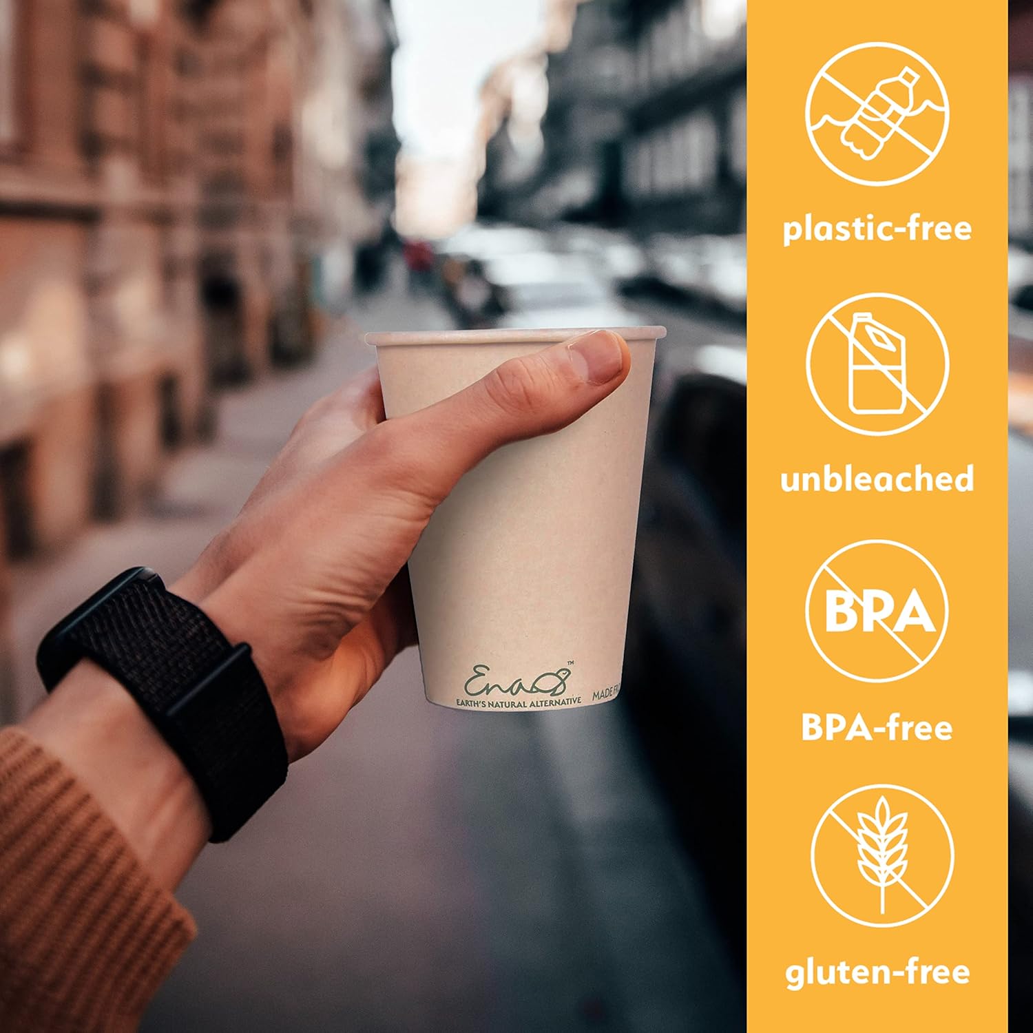 100 Compostable Bamboo Coffee Cups 80 Pack
