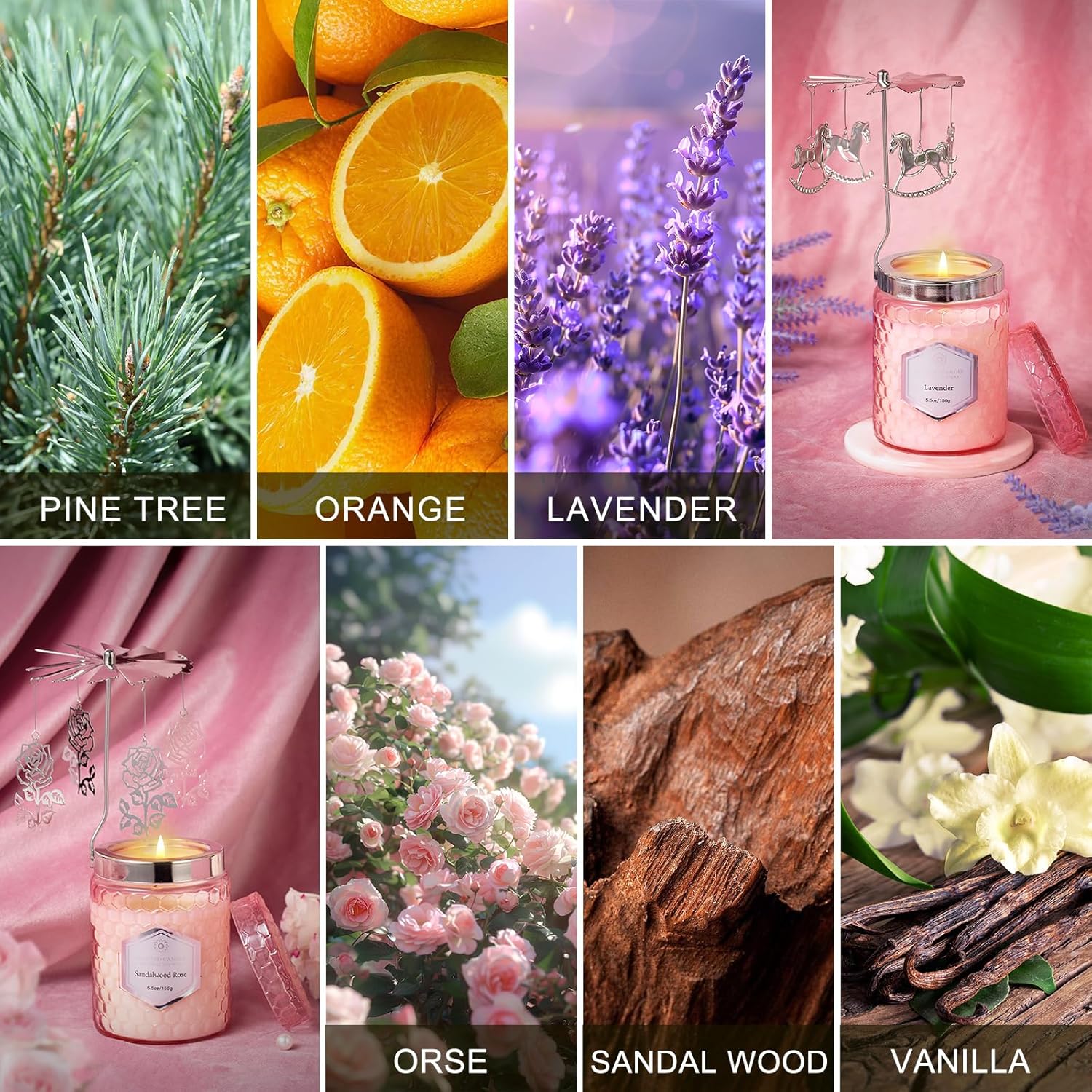 Rotatable Scented Candles for Women 55 Oz Set