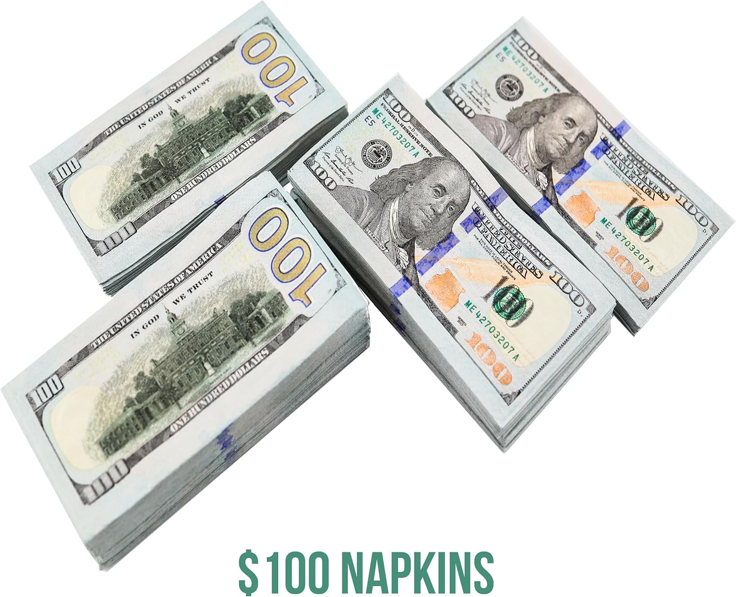 Iconikal 48 Count Disposable Napkins With 100 Bill Design