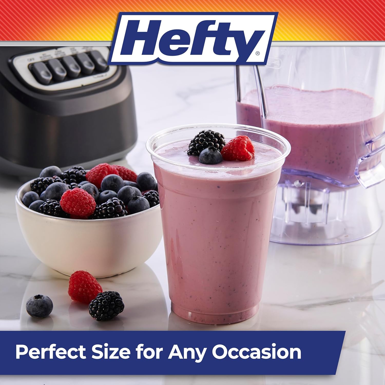 Hefty Party Perfect Clear Plastic Cups 28 Count 18 Ounce