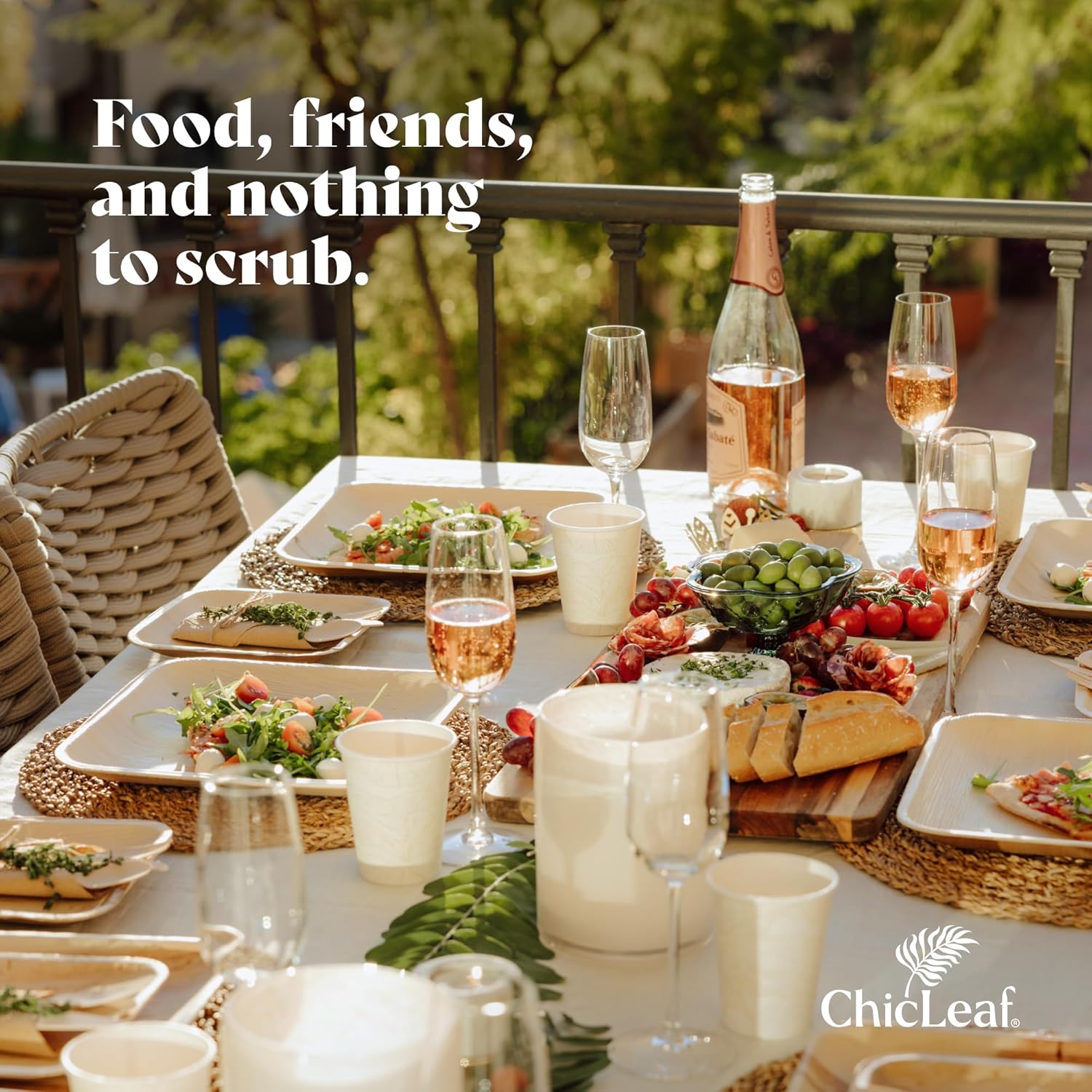 Chic Leaf Compostable Bamboo Plates 10 7 Inch Square
