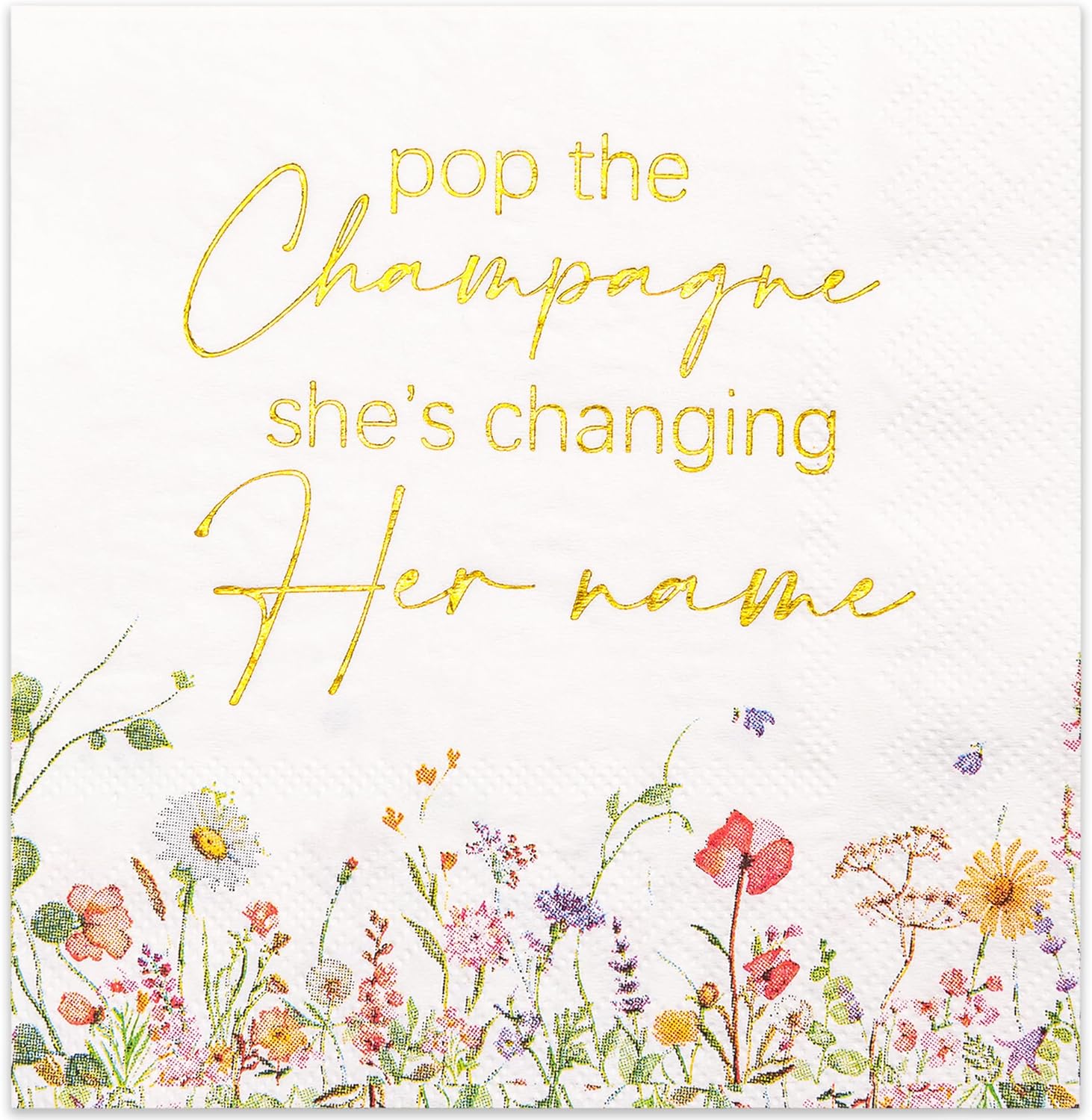 Crisky Bridal Shower Napkins Gold Foil Design 3 Ply 50 Count