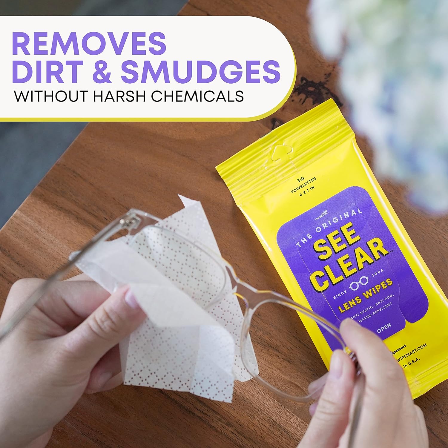 See Clear Original Lens Cleaning Wipes 192 Count Resealable Packs