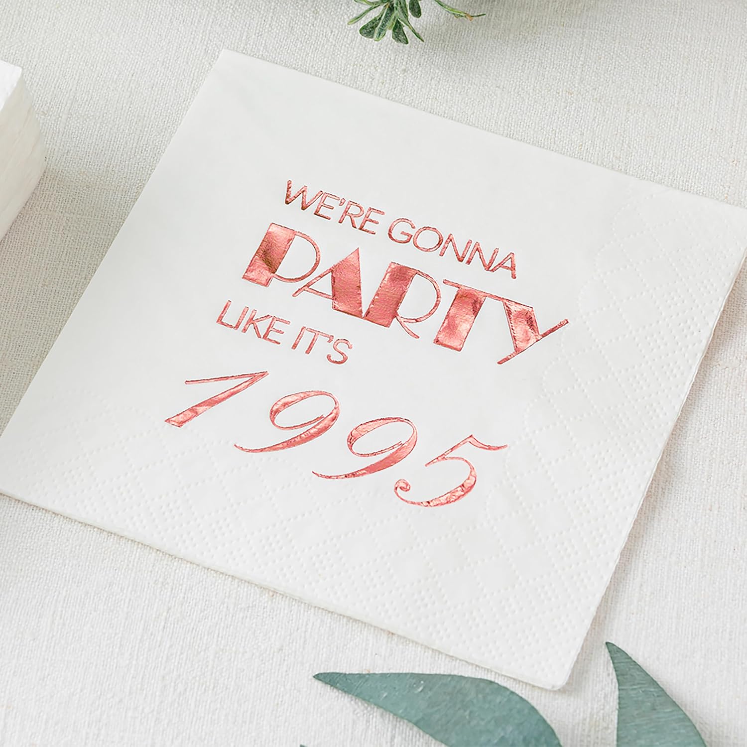 Crisky 30th Birthday Rose Gold Cocktail Napkins 50 Pcs