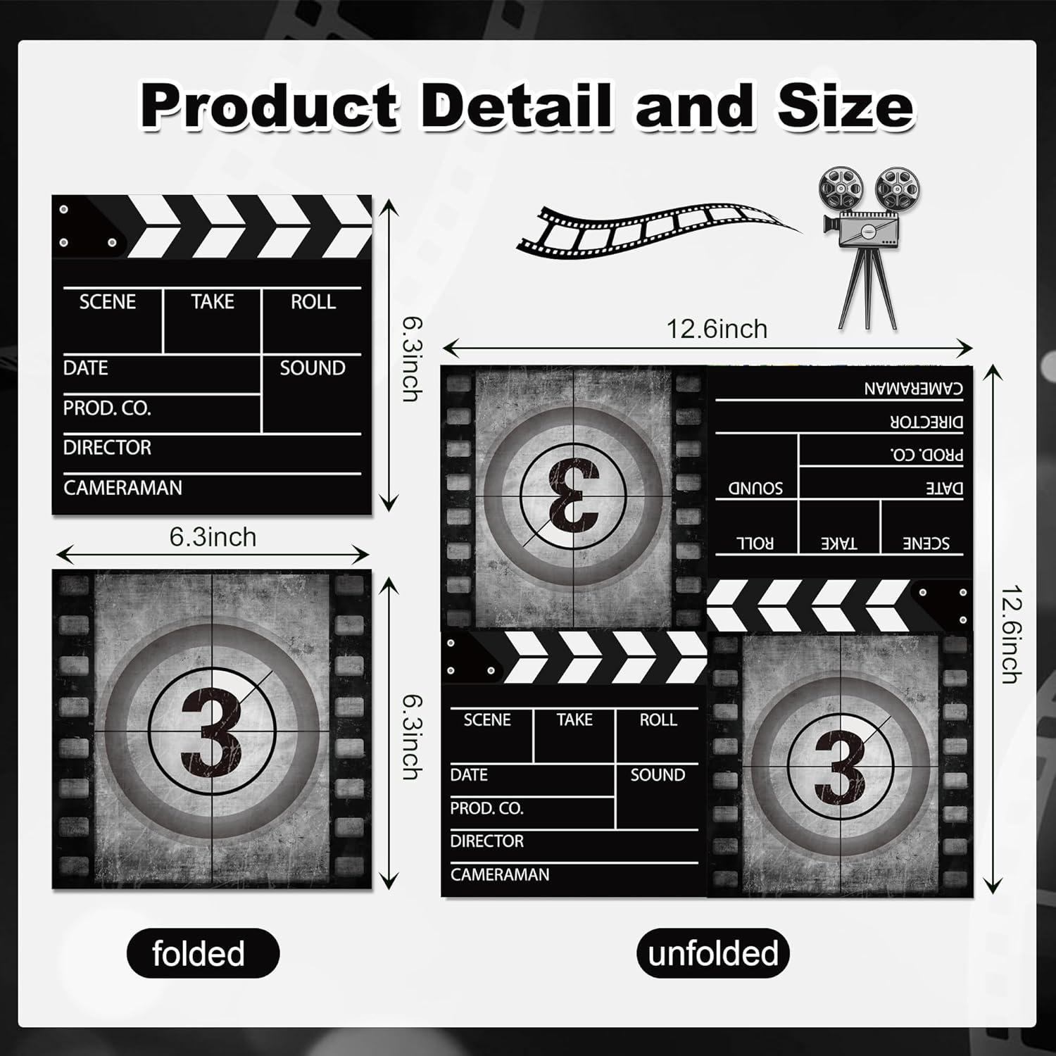 40Pcs Movie-Themed Paper Napkins Set - 65in Folded