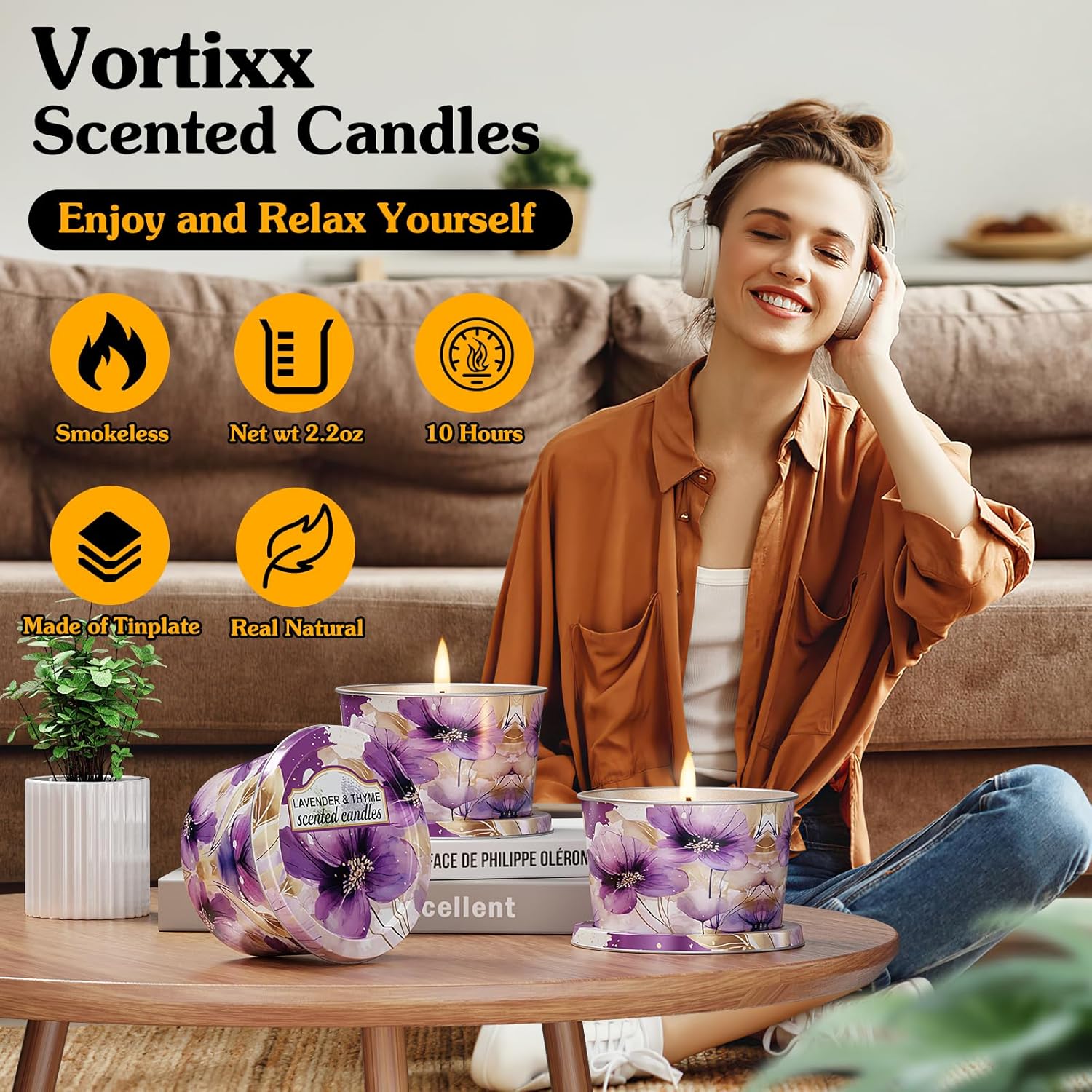 3-Pack Aromatherapy Candles - Lavender Thyme Travel Size
