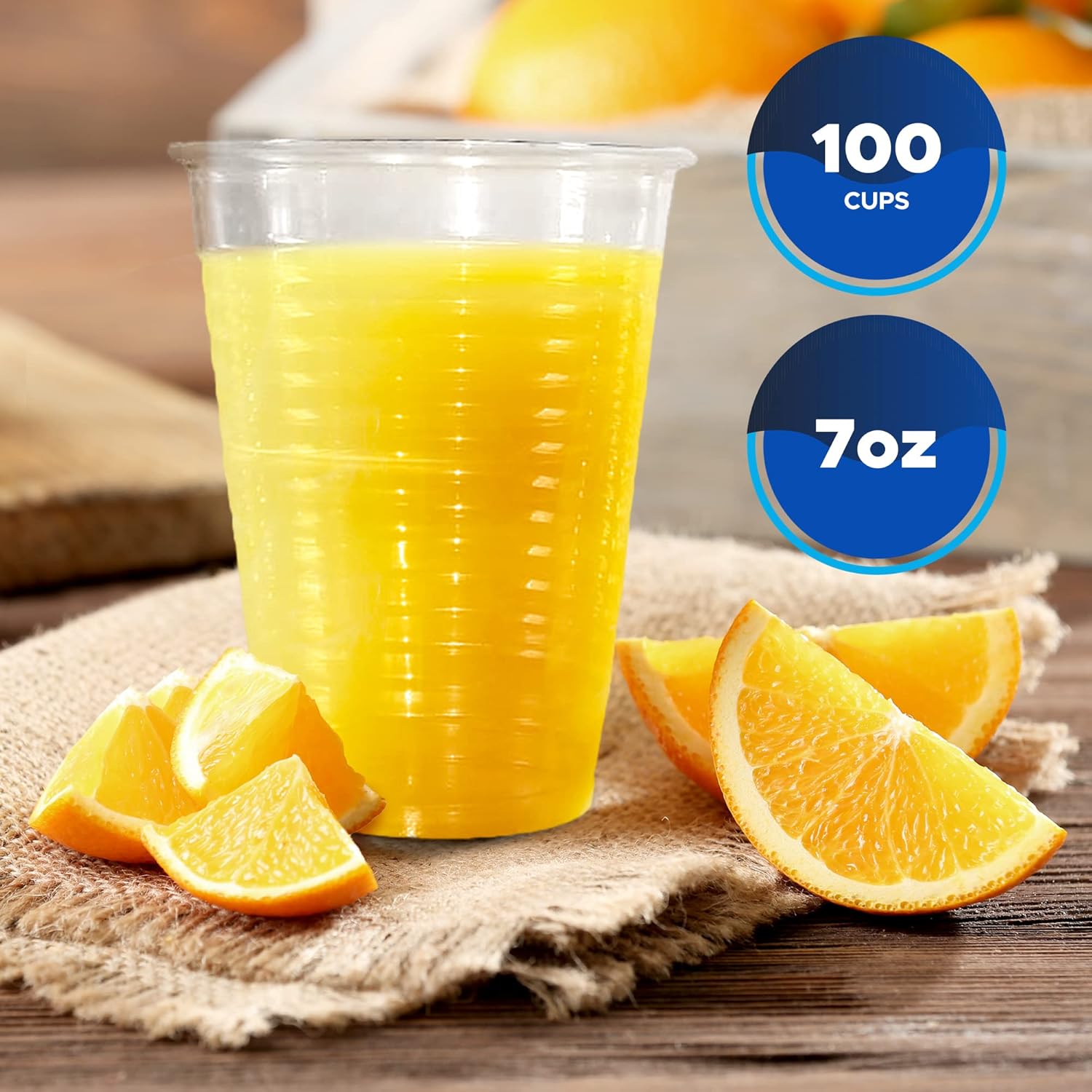 PAMI 7oz Clear Plastic Drinking Cups Pack of 100