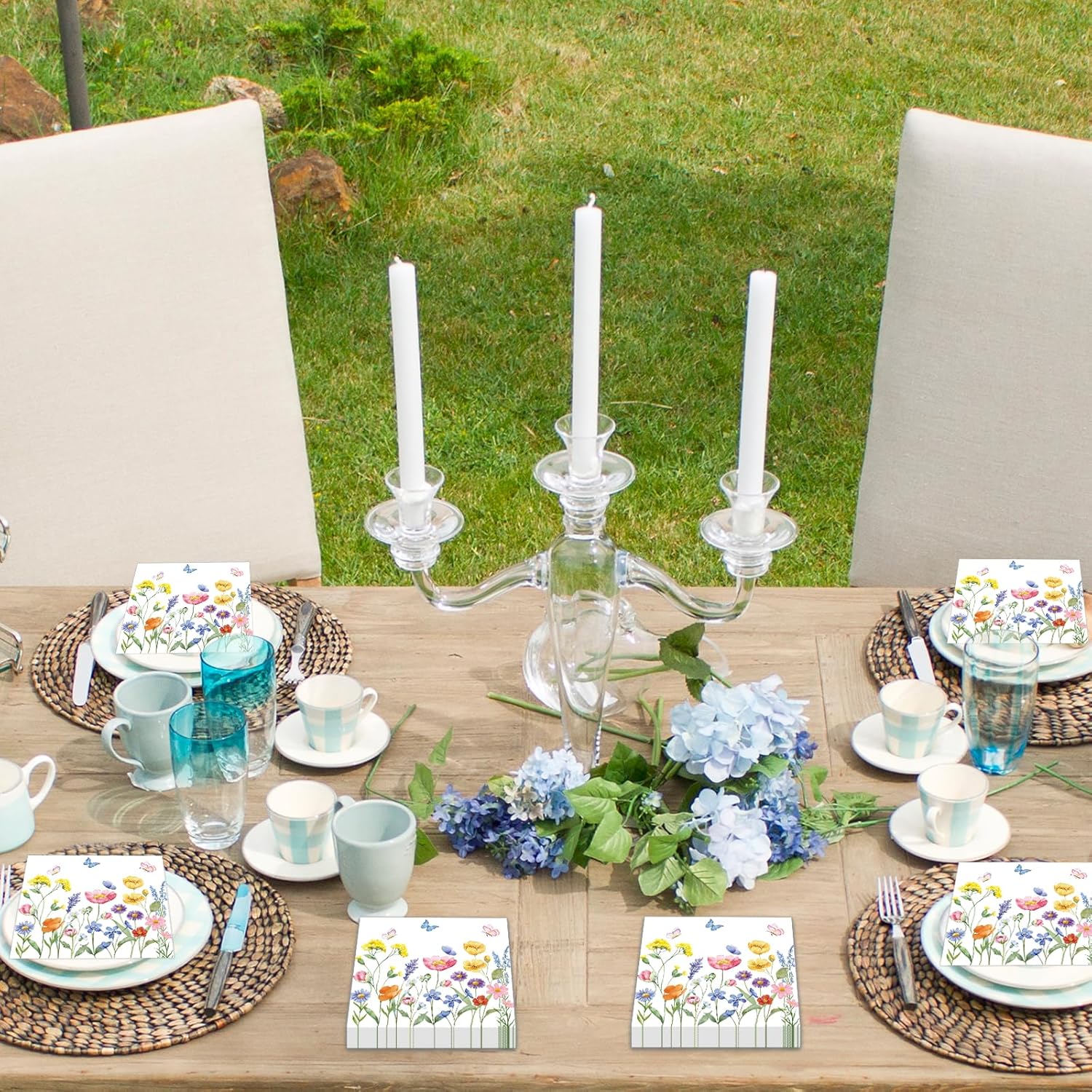 50 Count Wild Flowers Decorative Napkins for Parties