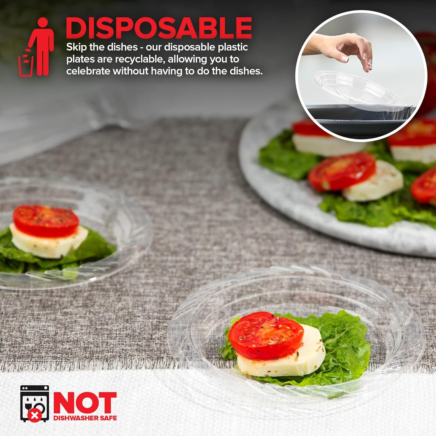 6-inch Clear Plastic Dessert Plates 120 Pack