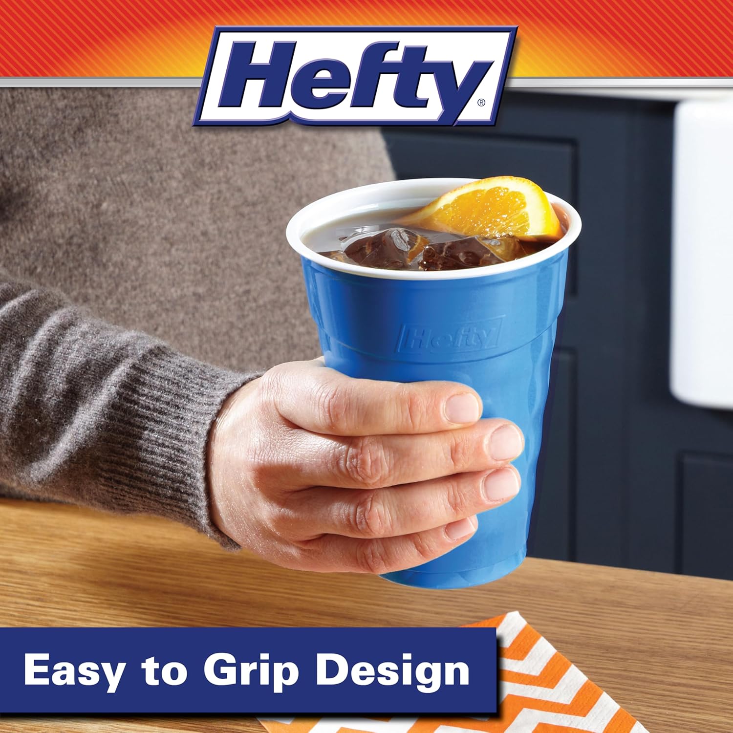 Hefty Party On Disposable Plastic Cups 18 Oz 120 Count