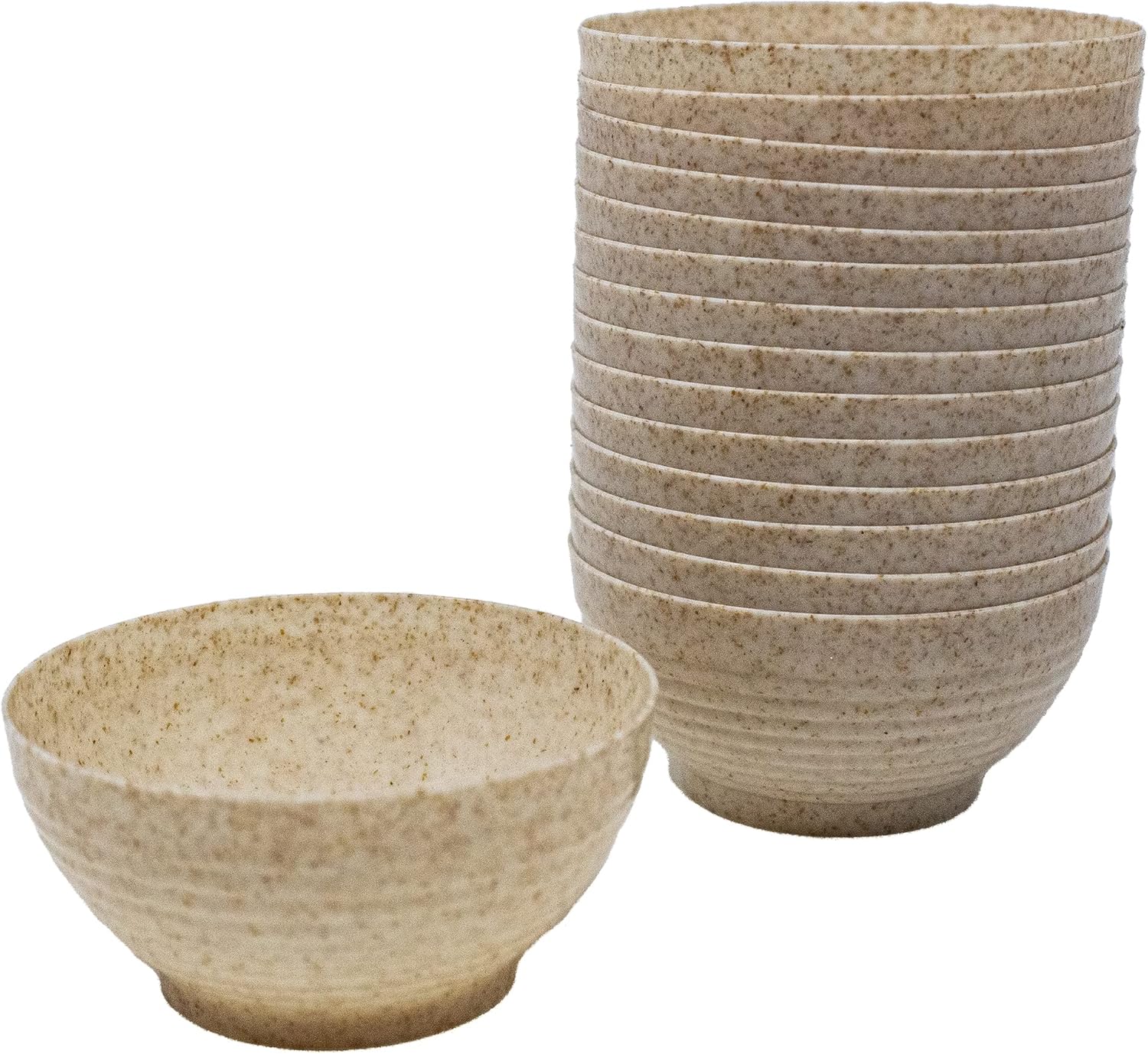 50 Pack Eco-Wheat Mini Plastic Dessert Bowls
