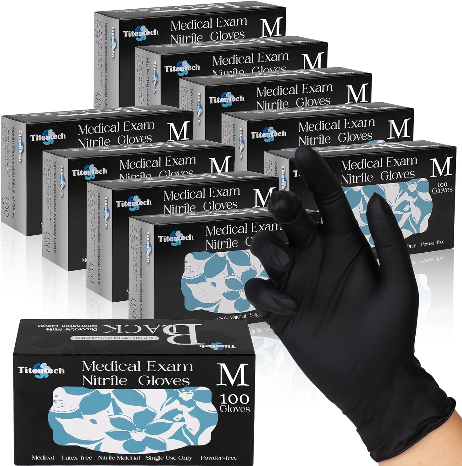 Black Nitrile Disposable Gloves 5 Mil 1000 Count
