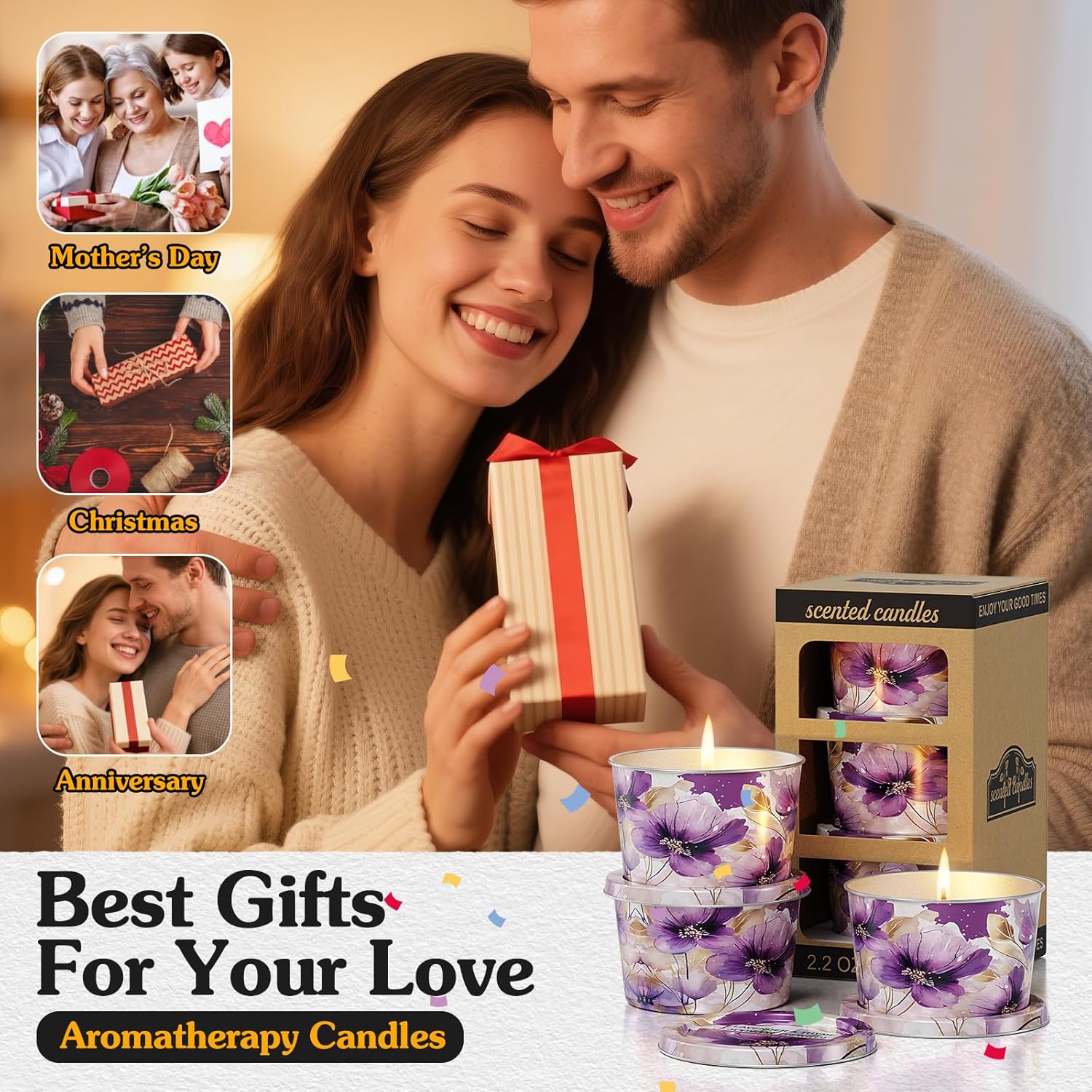 3-Pack Aromatherapy Candles - Lavender Thyme Travel Size