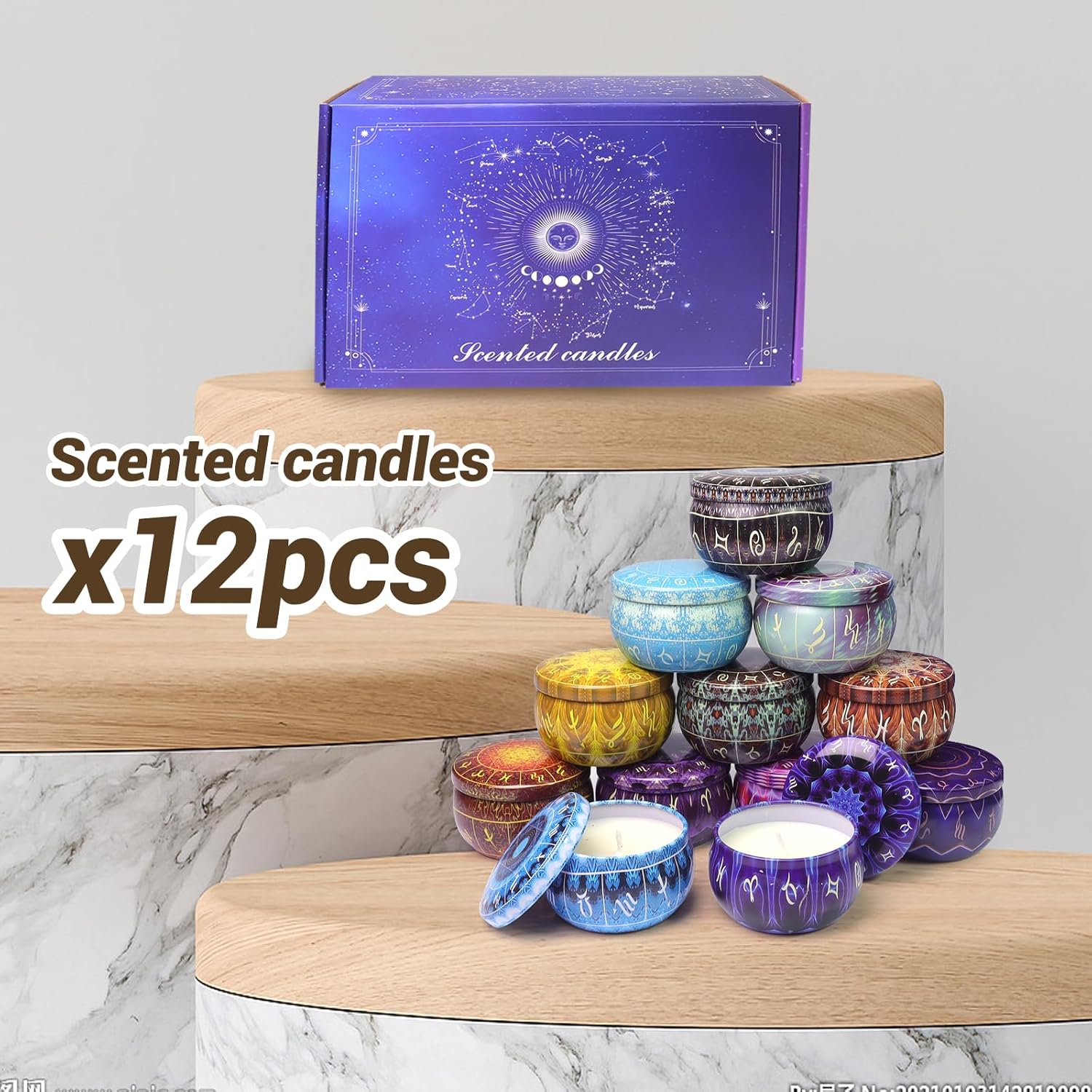 12 Pack Constellation Scented Candles Gift Set