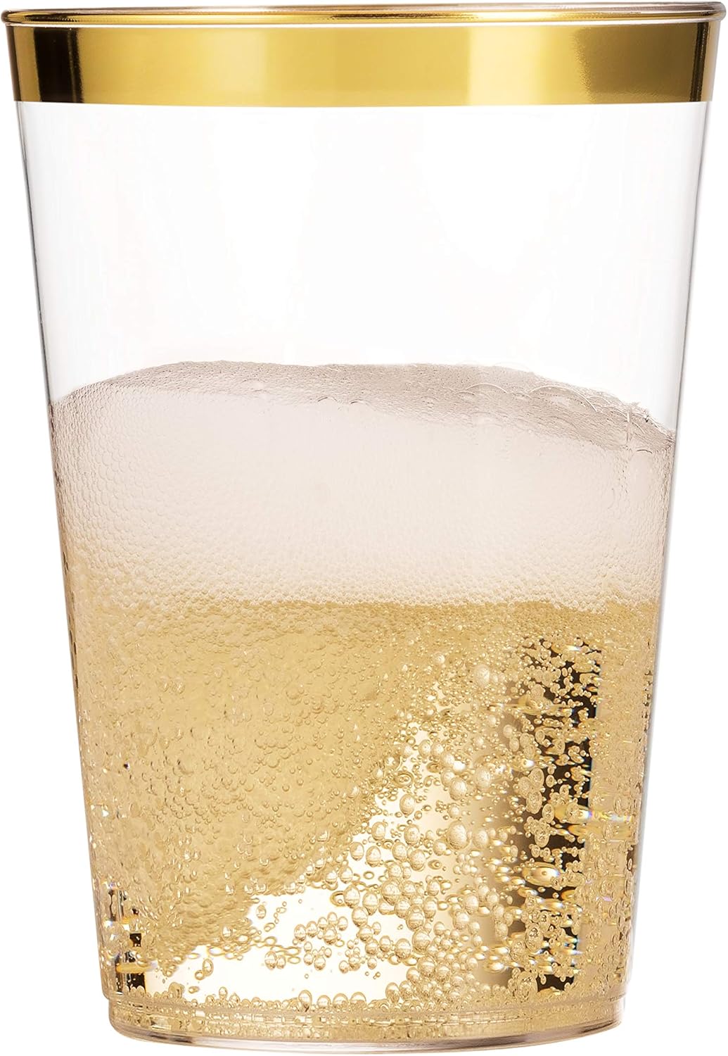 Munfix Gold Plastic Cups 12 Oz Clear Tumblers